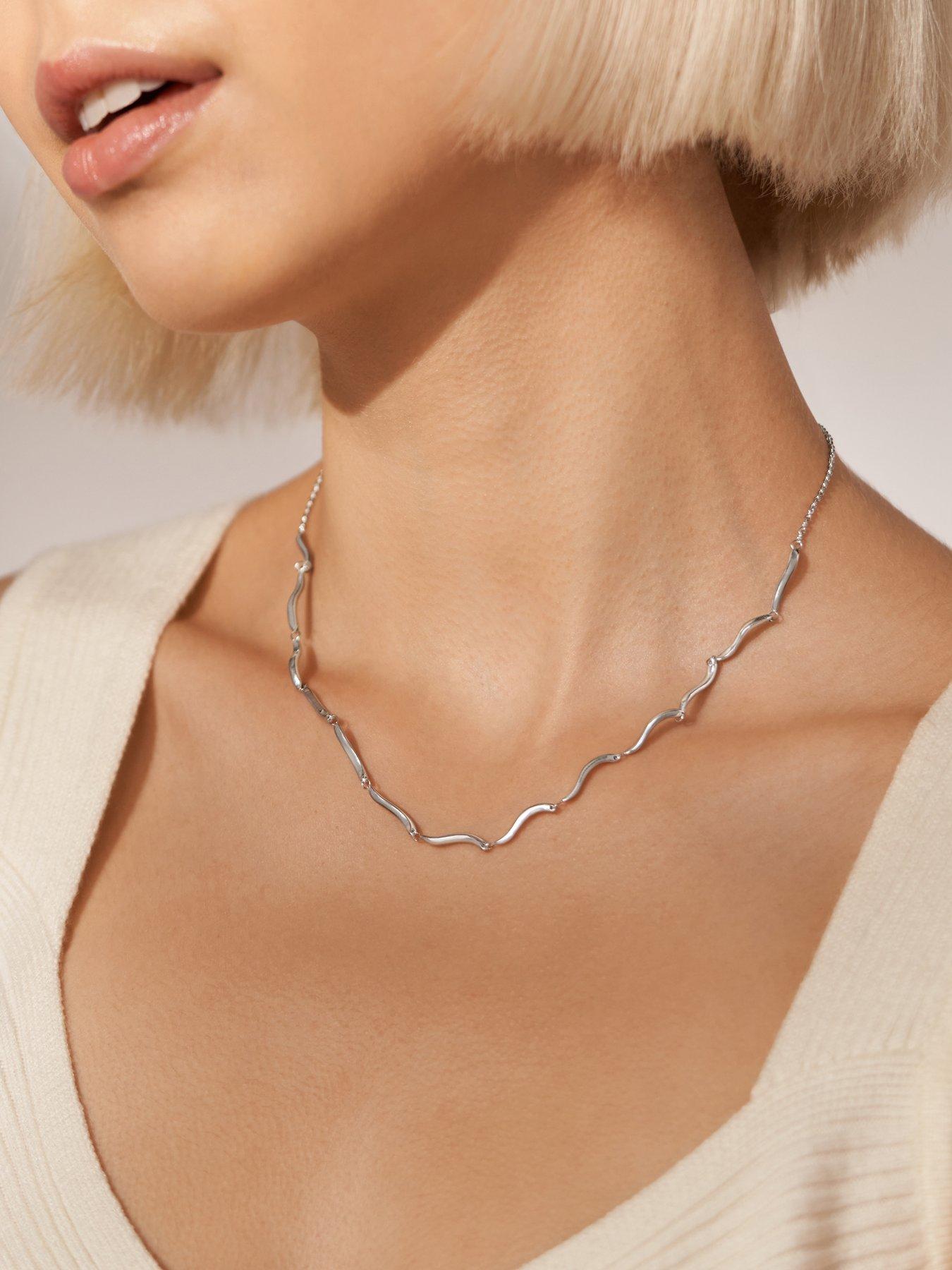  image of skagen-kariana-waves-stainless-steel-chain-necklace