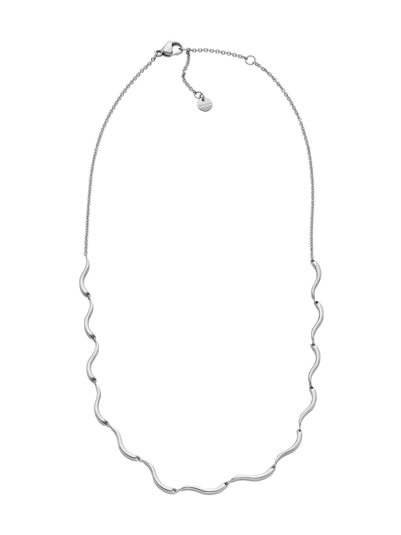  image of skagen-kariana-waves-stainless-steel-chain-necklace