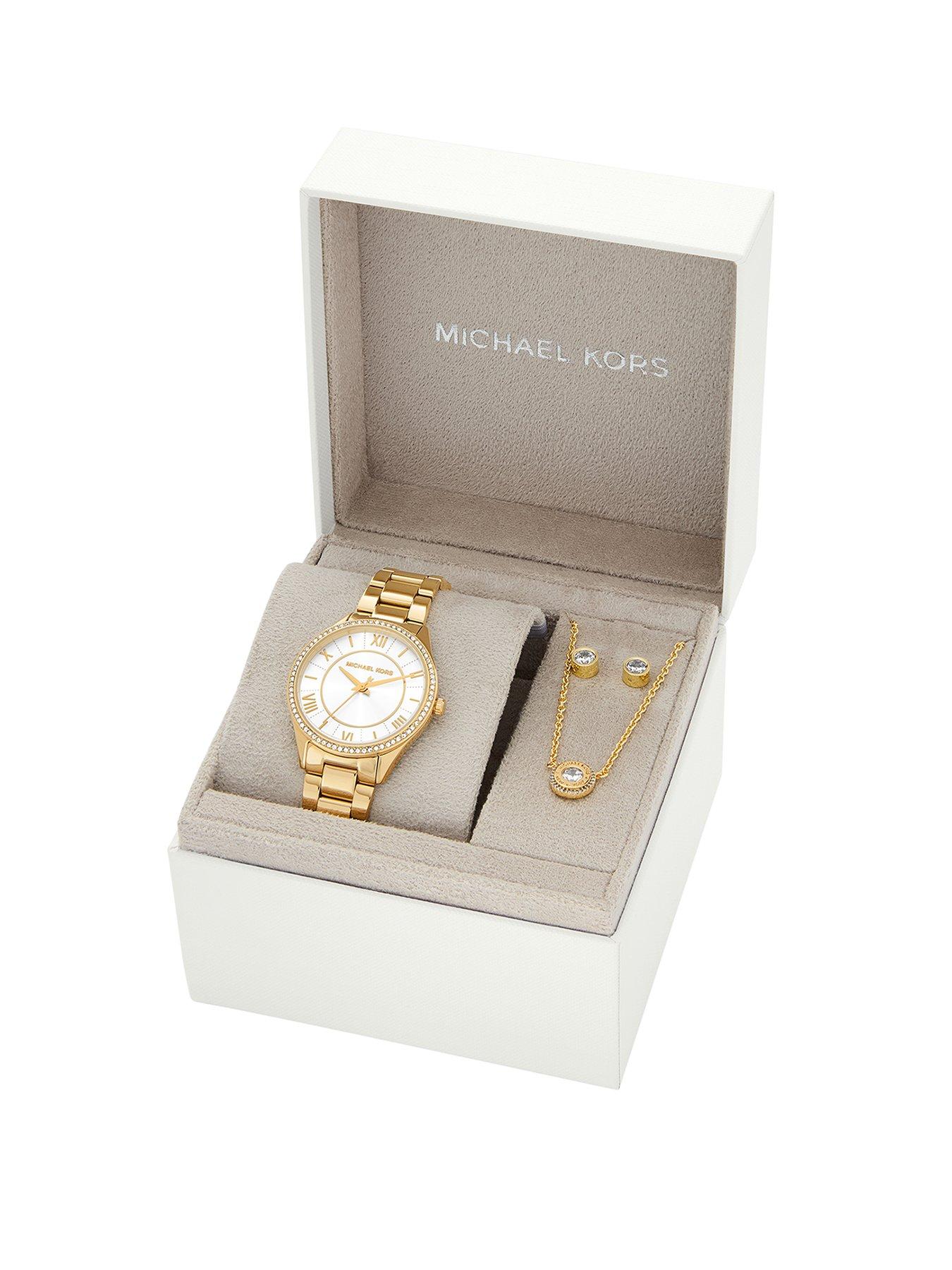 undefined Lauryn Three-Hand Gold-Tone Stainless Steel Watch, Earrings and Necklace Gift Set (VERY Exclusive)