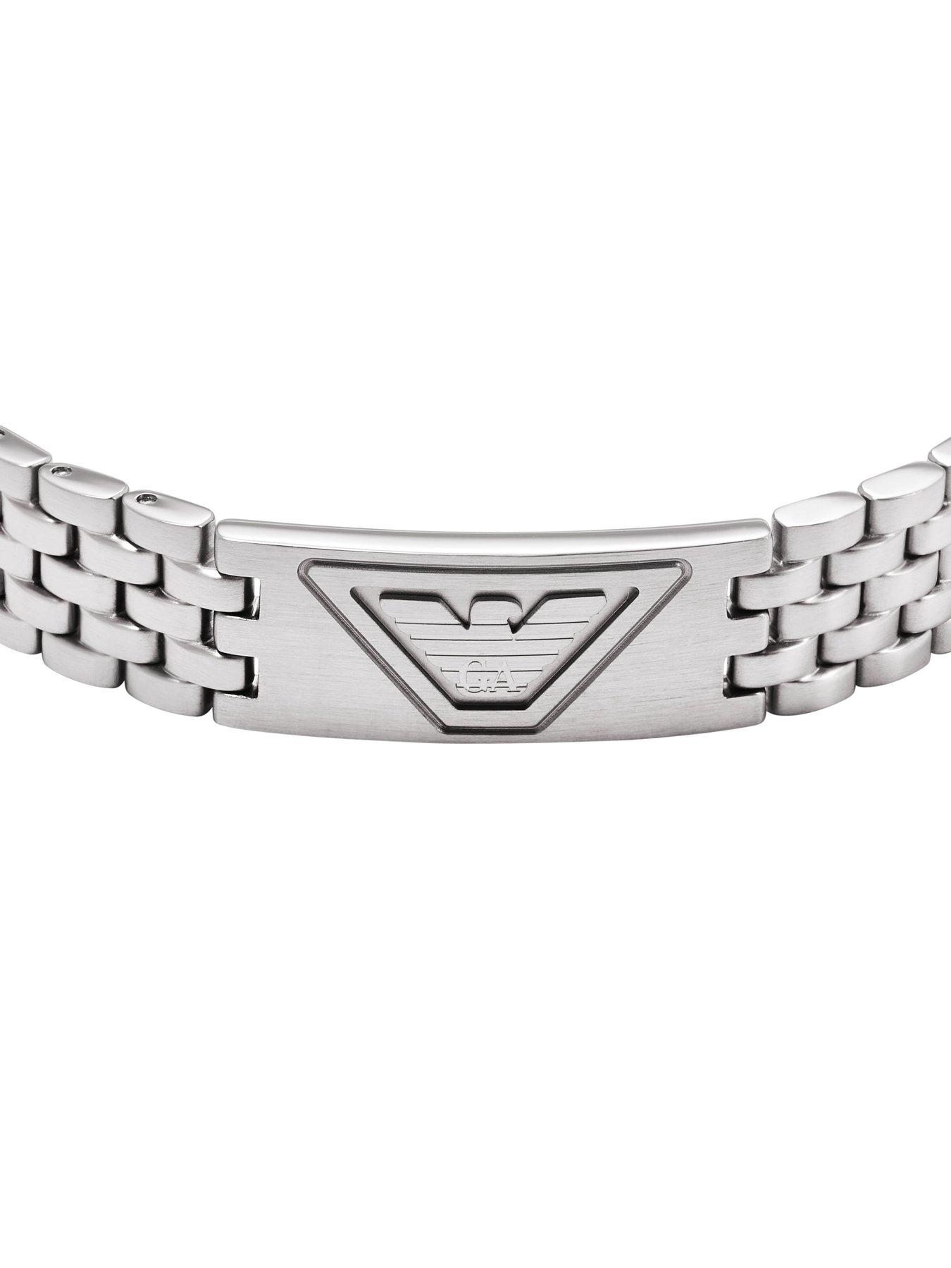  image of emporio-armani-mens-stainless-steel-id-bracelet