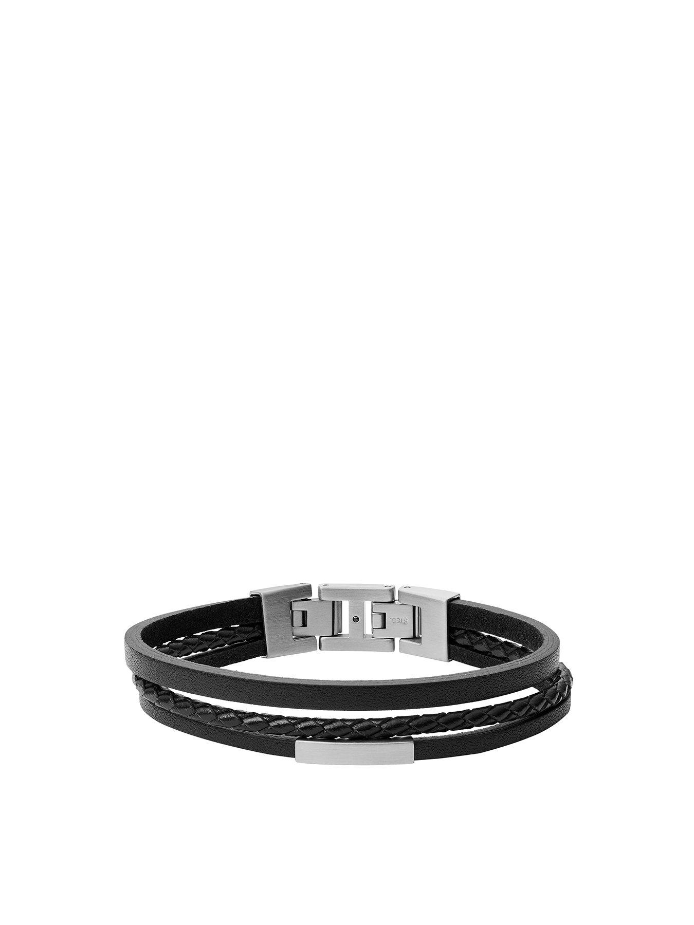 fossil-mens-black-multi-strand-leather-bracelet