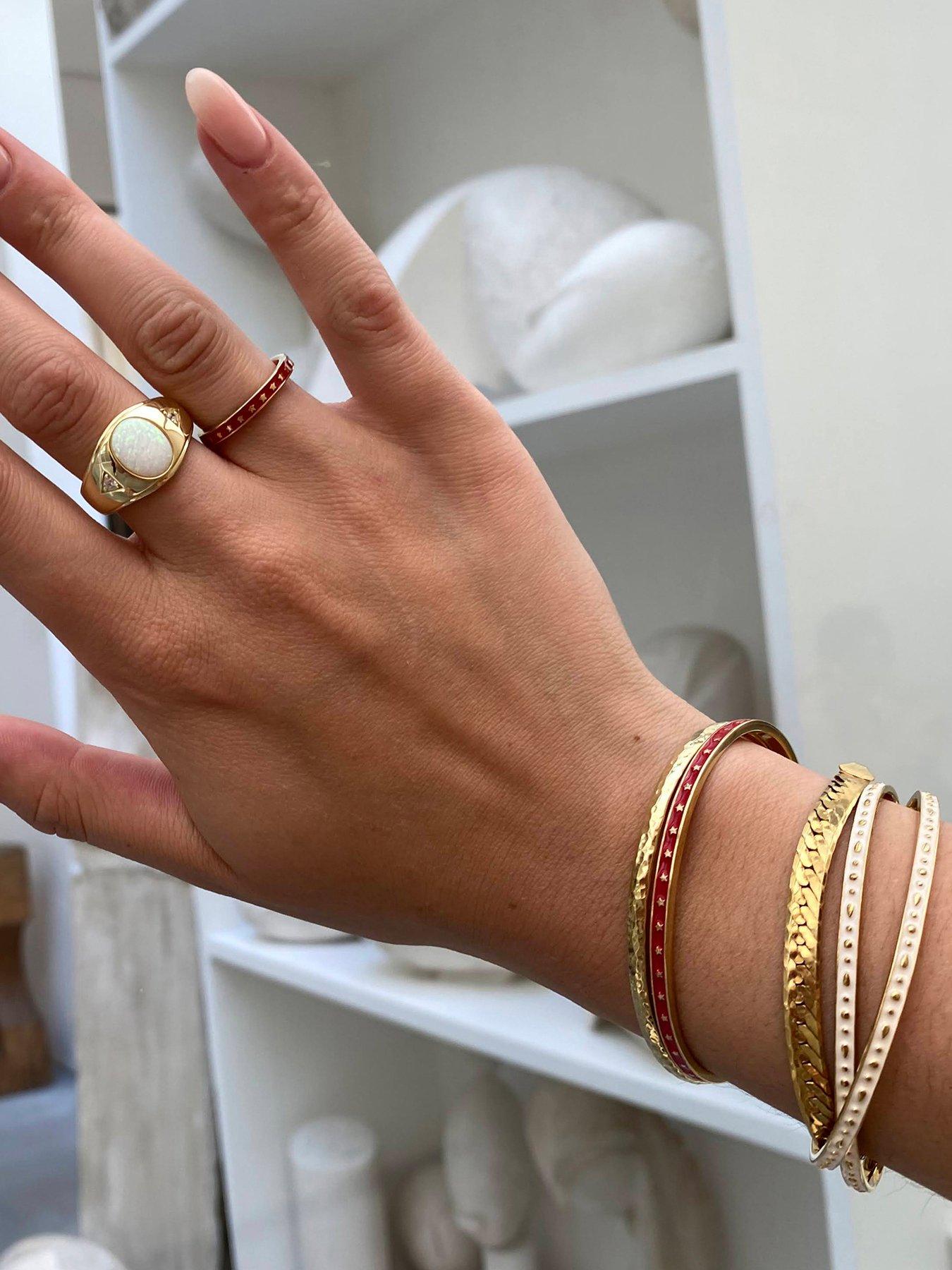 Image 2 of 3 of Seol + Gold Hammered Cuff Bangle