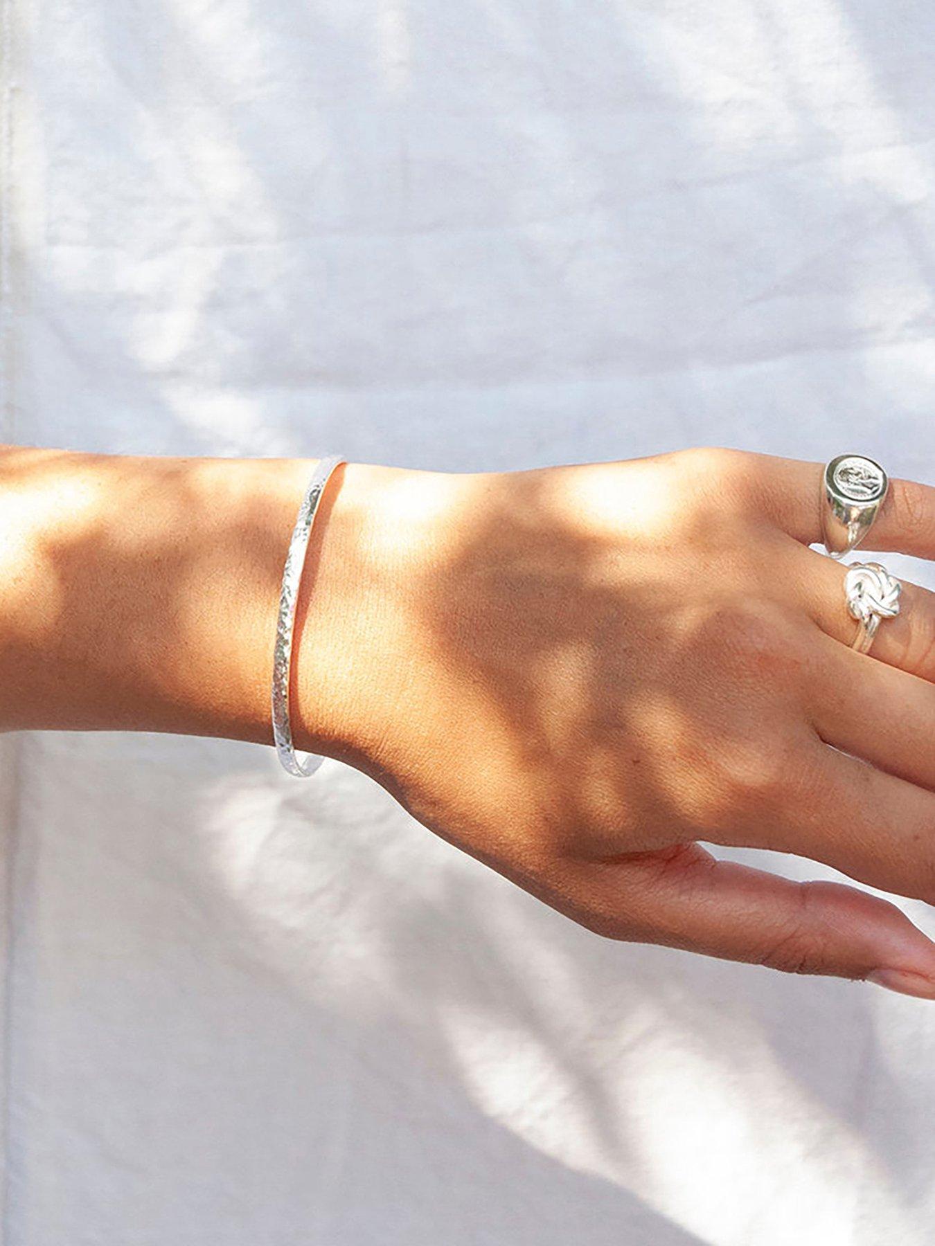 Image 2 of 3 of Seol + Gold Hammered Cuff Bangle