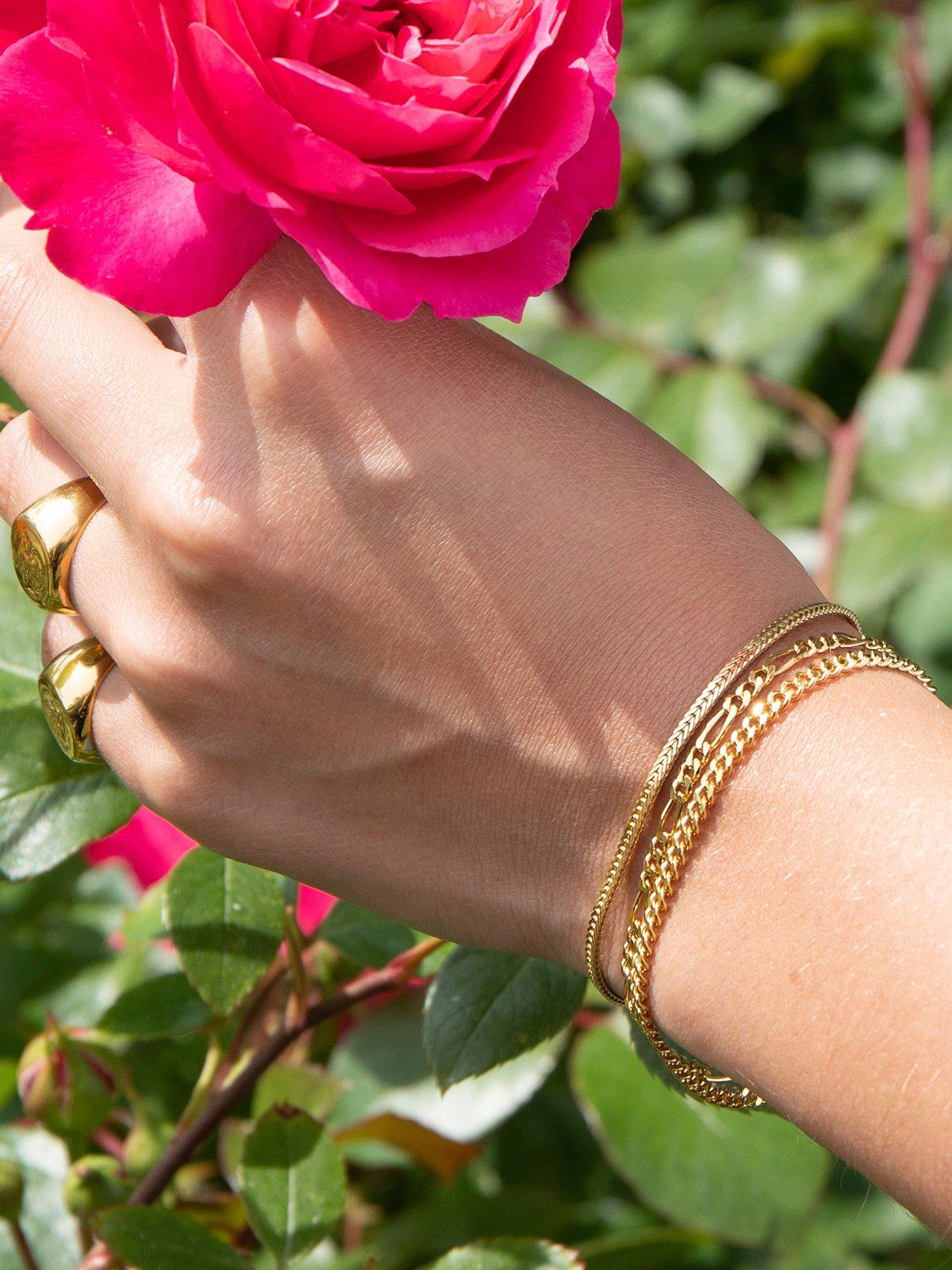 Image 3 of 4 of Seol + Gold Flat Snake Chain Bracelet