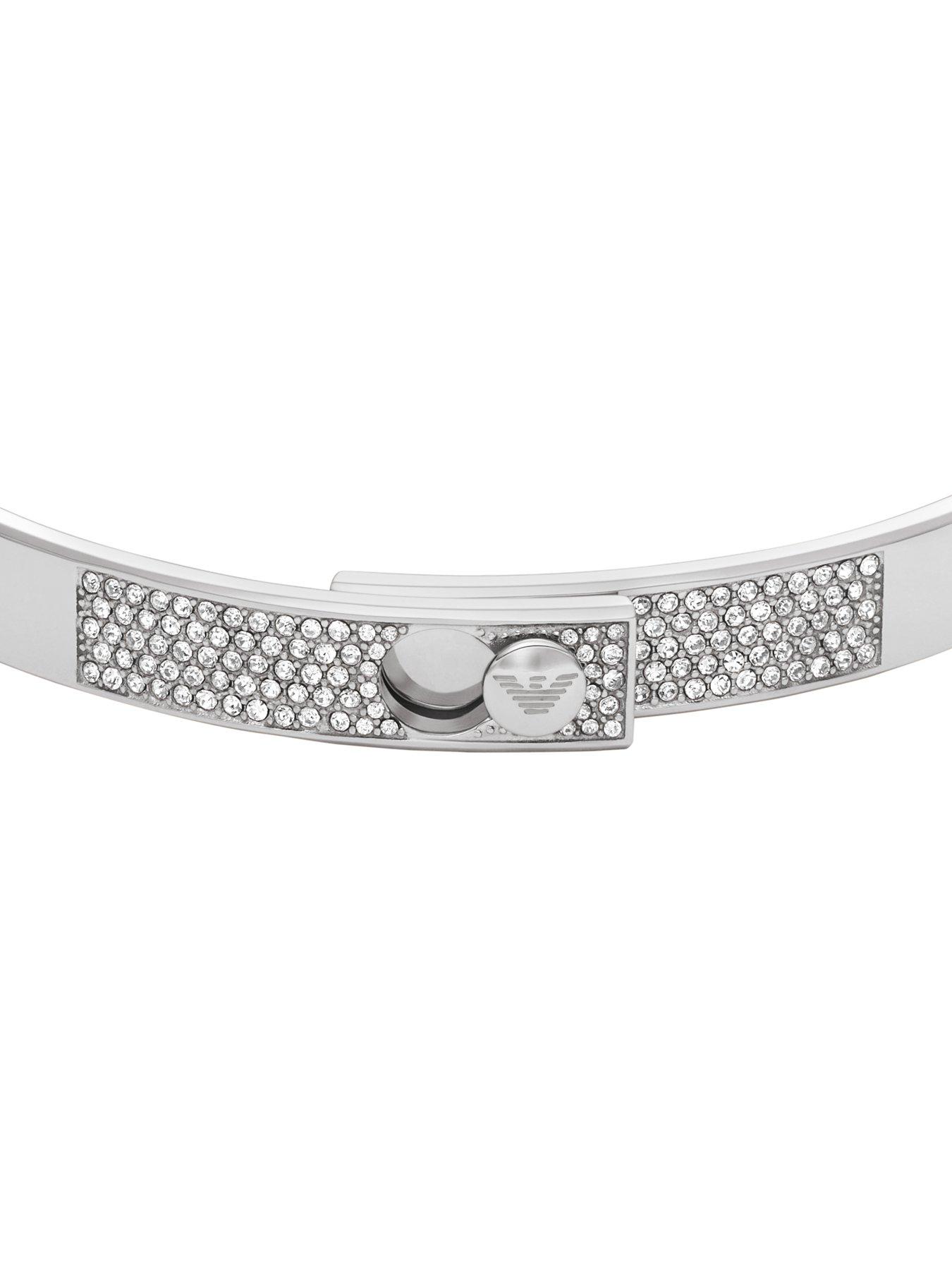  image of emporio-armani-stainless-steel-with-crystals-setted-bangle-bracelet