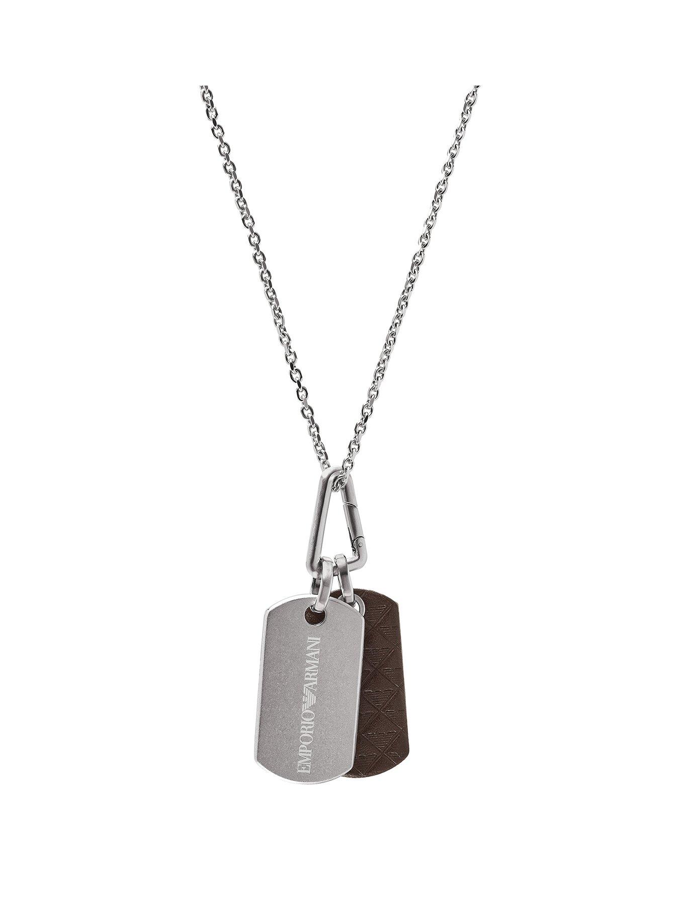 undefined Men's Stainless Steel Dog Tag Necklace