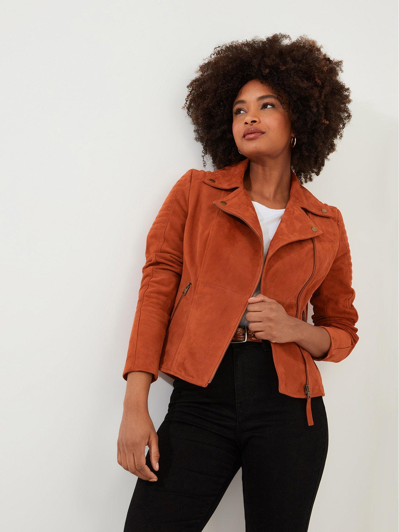 undefined Suede Jacket - Orange