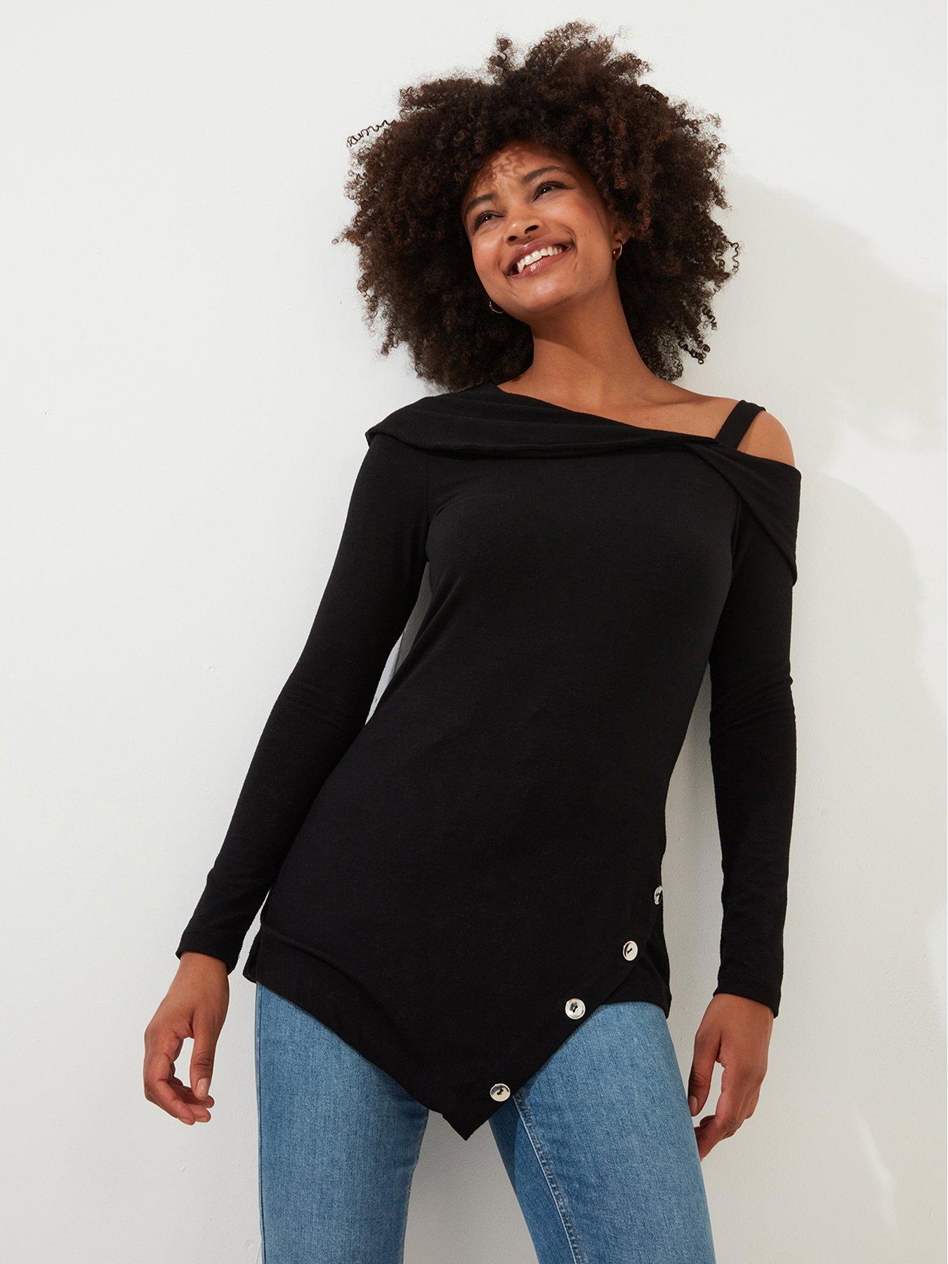 undefined New Essential Jersey Tunic Top - Black