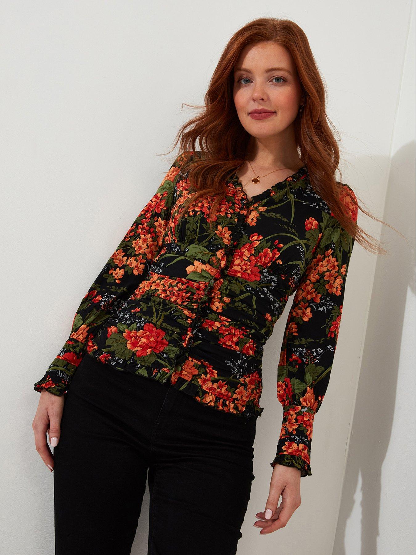 undefined Printed Blouse - Black