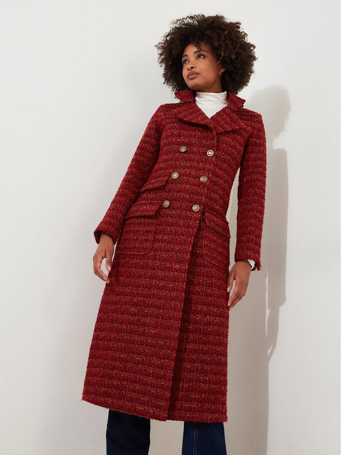Joe Browns Maya Tweed Maxi Coat Orange Littlewoods