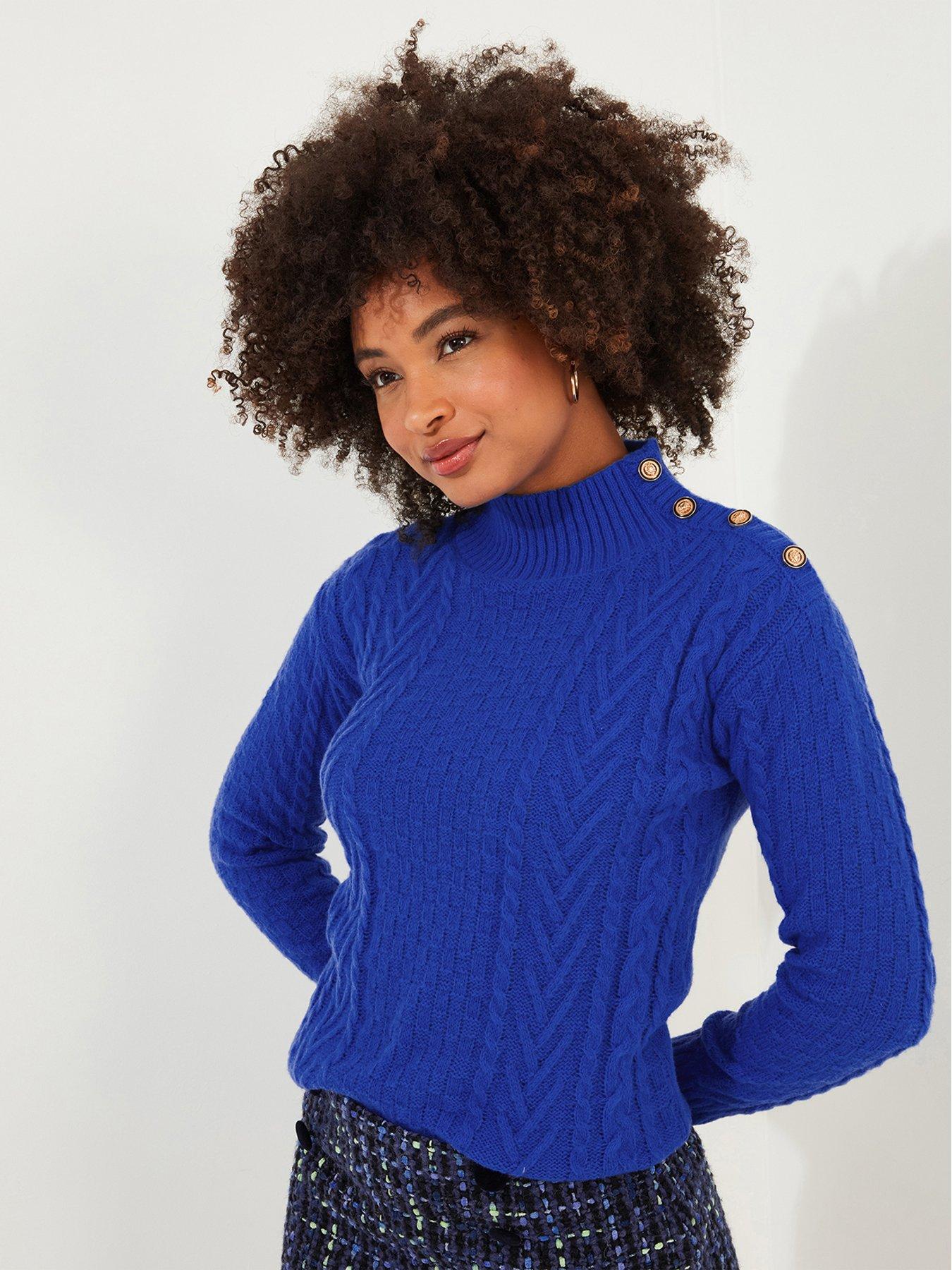  image of joe-browns-cable-knit-jumper-blue