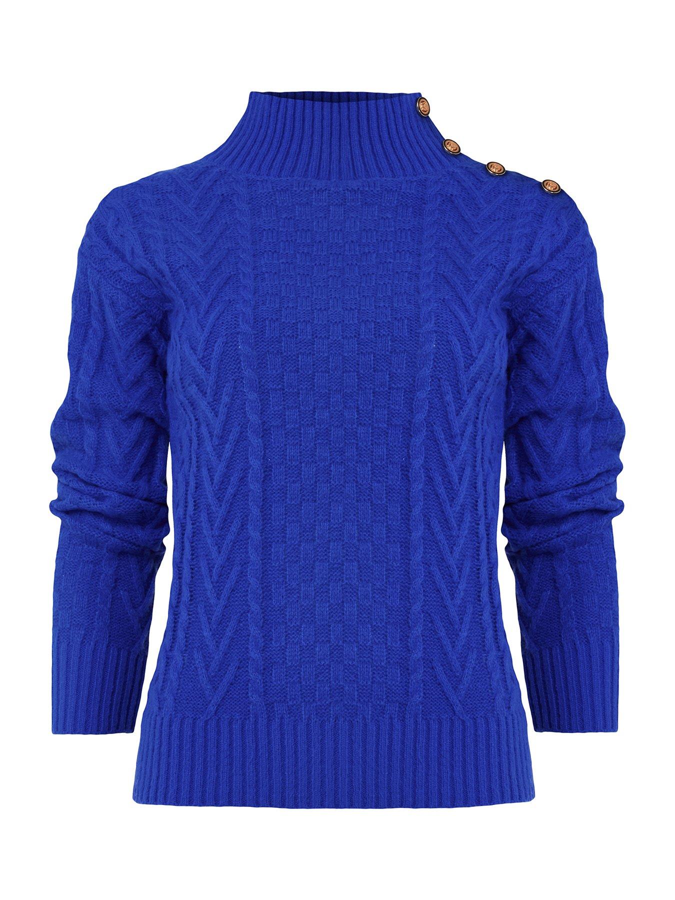  image of joe-browns-cable-knit-jumper-blue