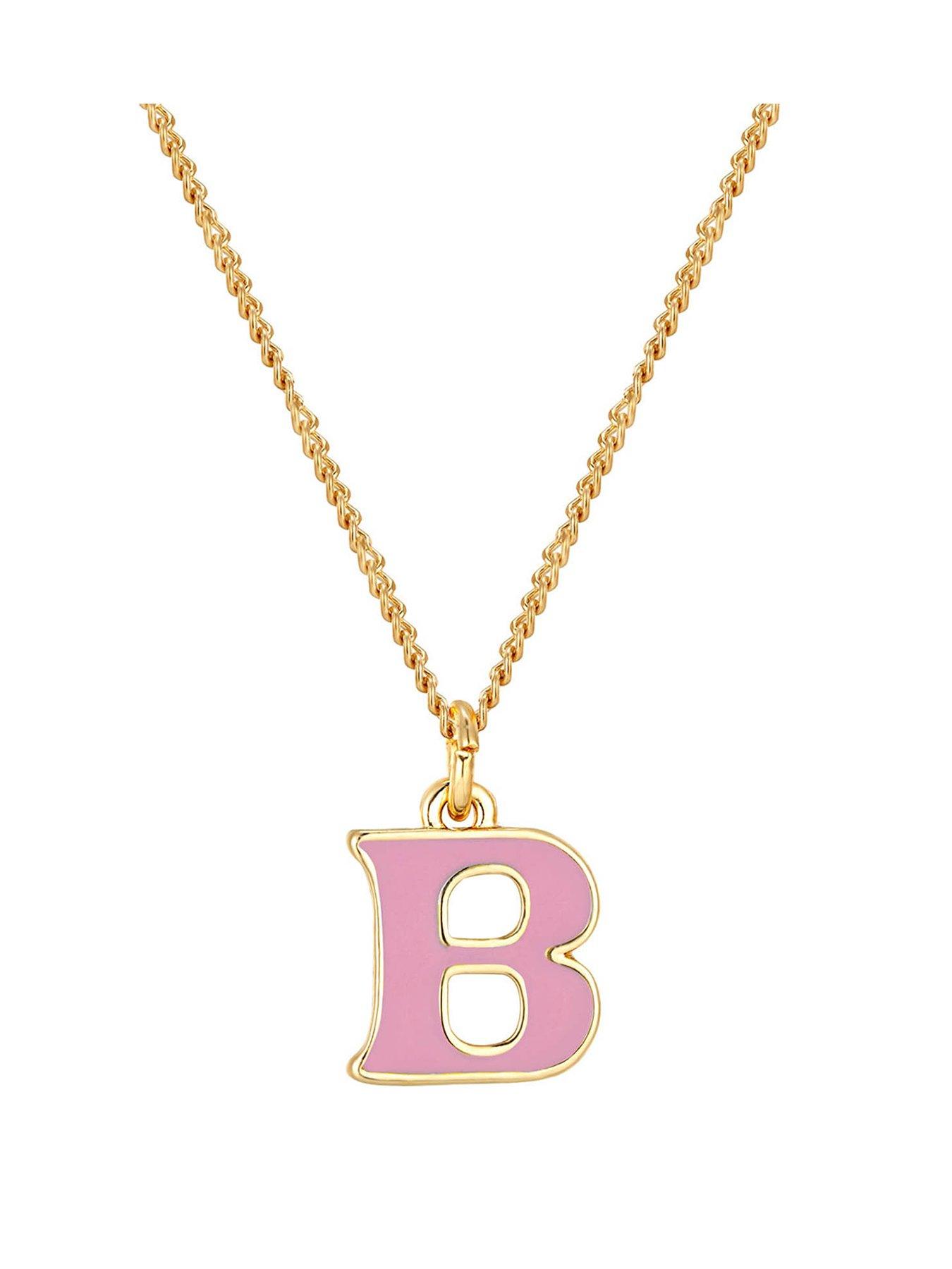 undefined Gold Plated Enamel alphabet Charm with Chain - Lilac