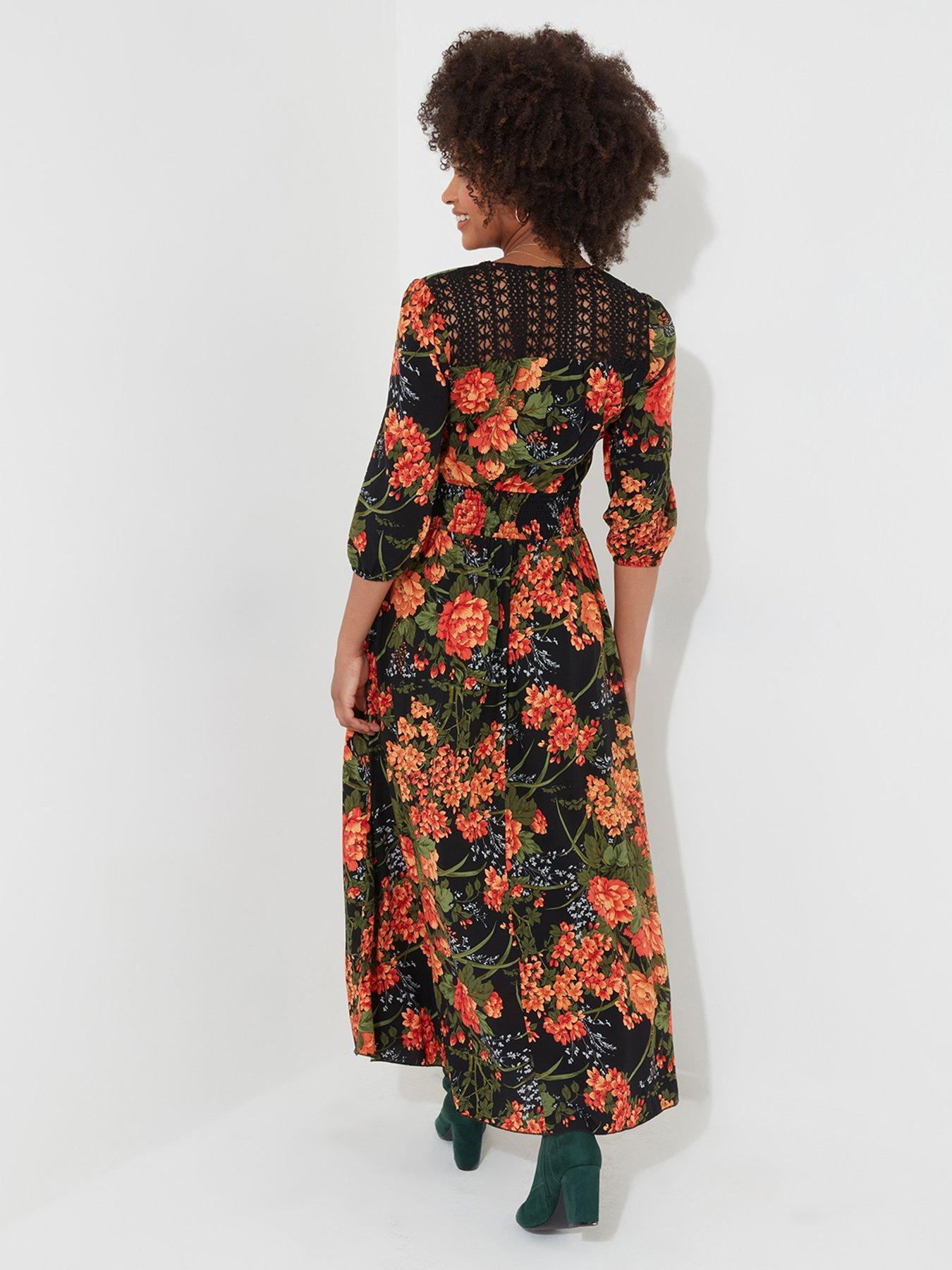 Joe Browns Sienna Floral Midi Dress - Black | Littlewoods