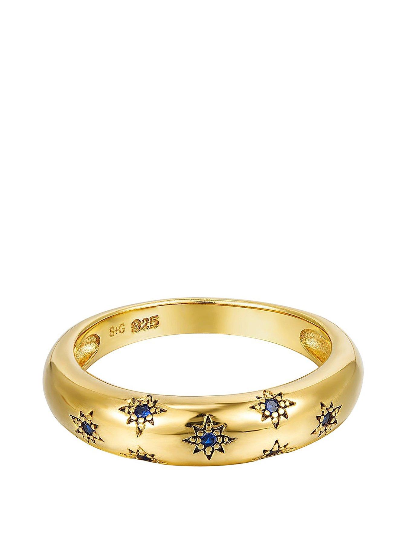 Image 1 of 5 of Seol + Gold Starry Sapphire Domed Ring
