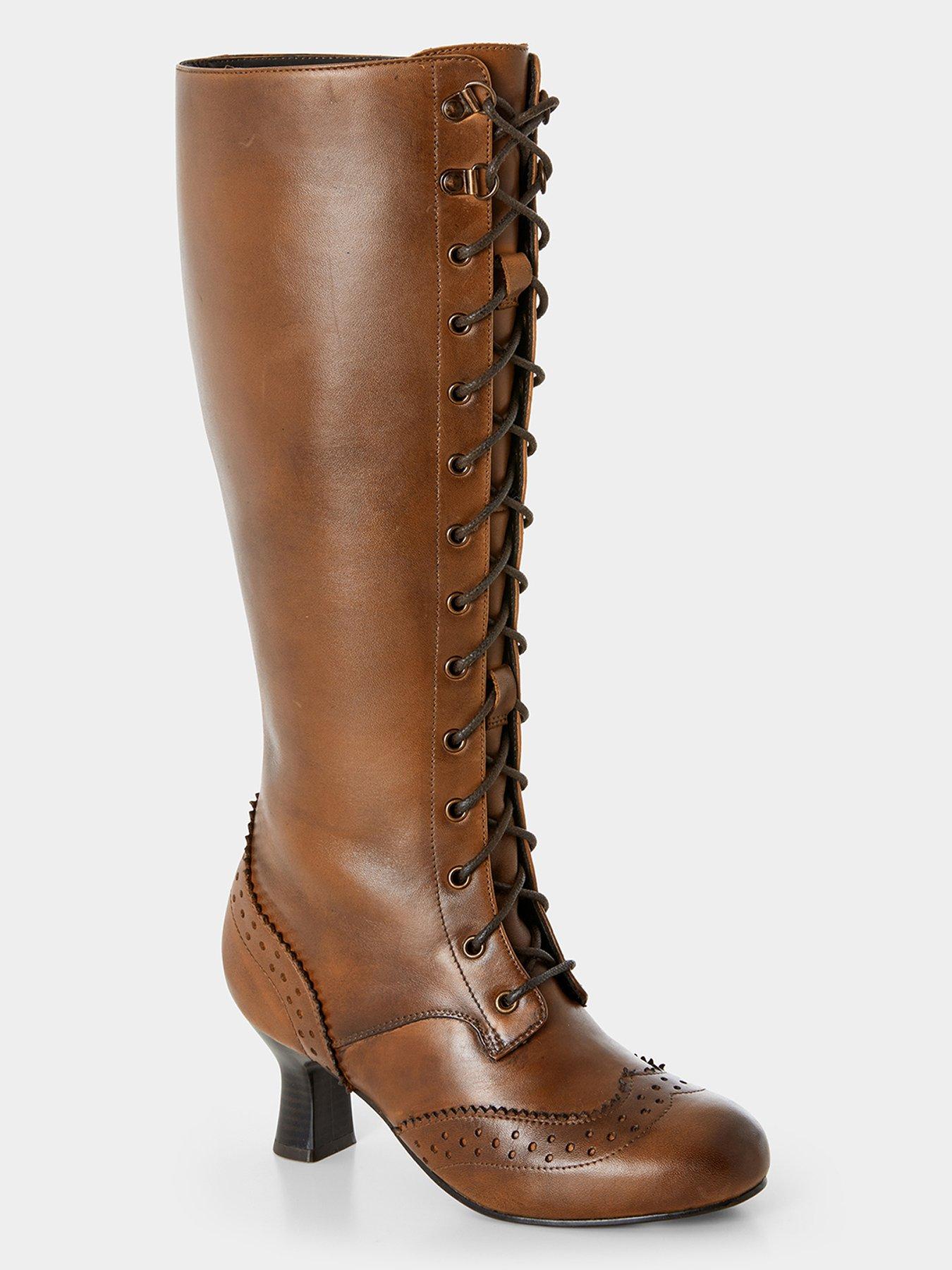  image of joe-browns-lace-up-leather-boots-brown