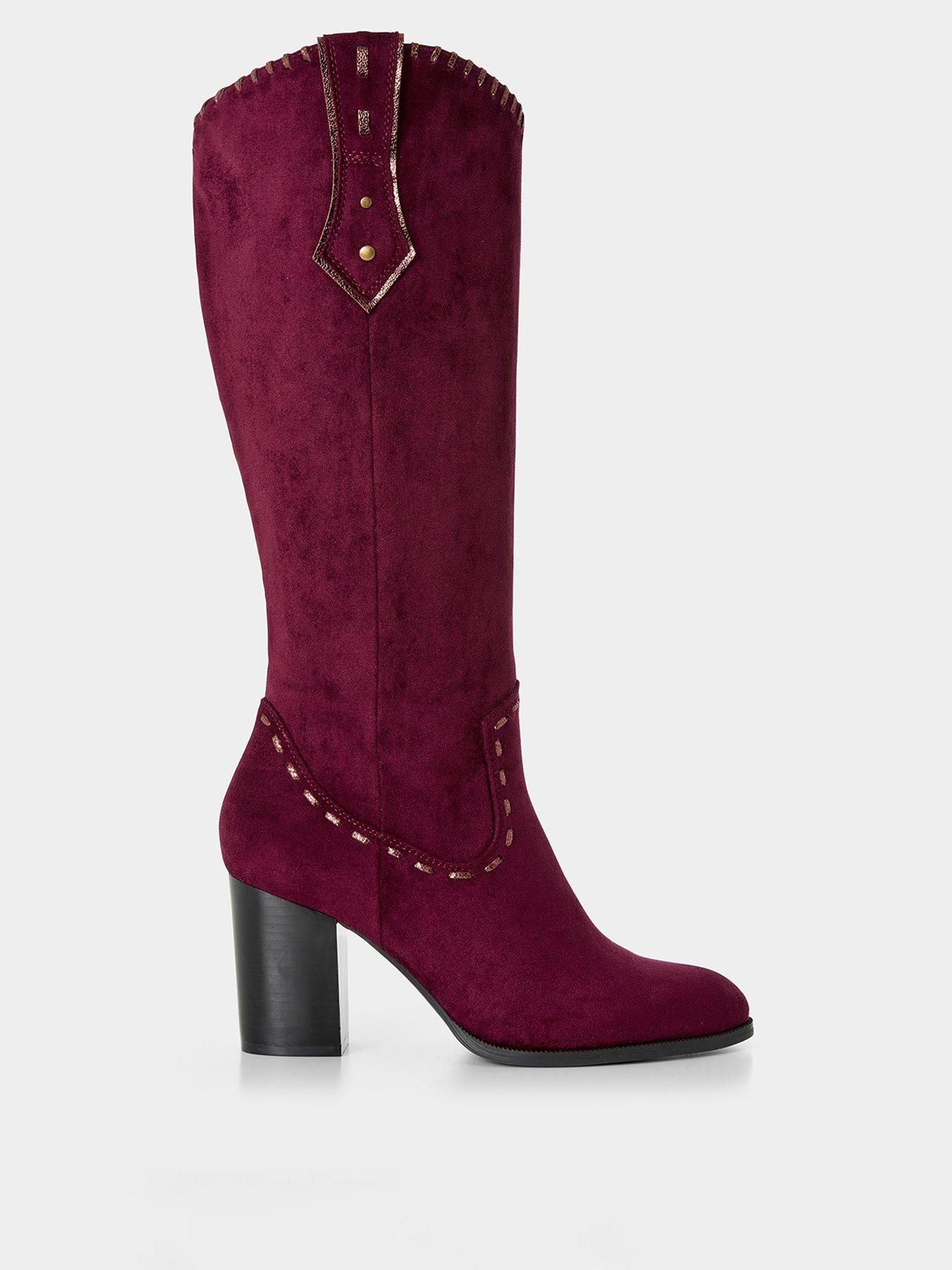  image of joe-browns-suede-western-calf-boot-pink