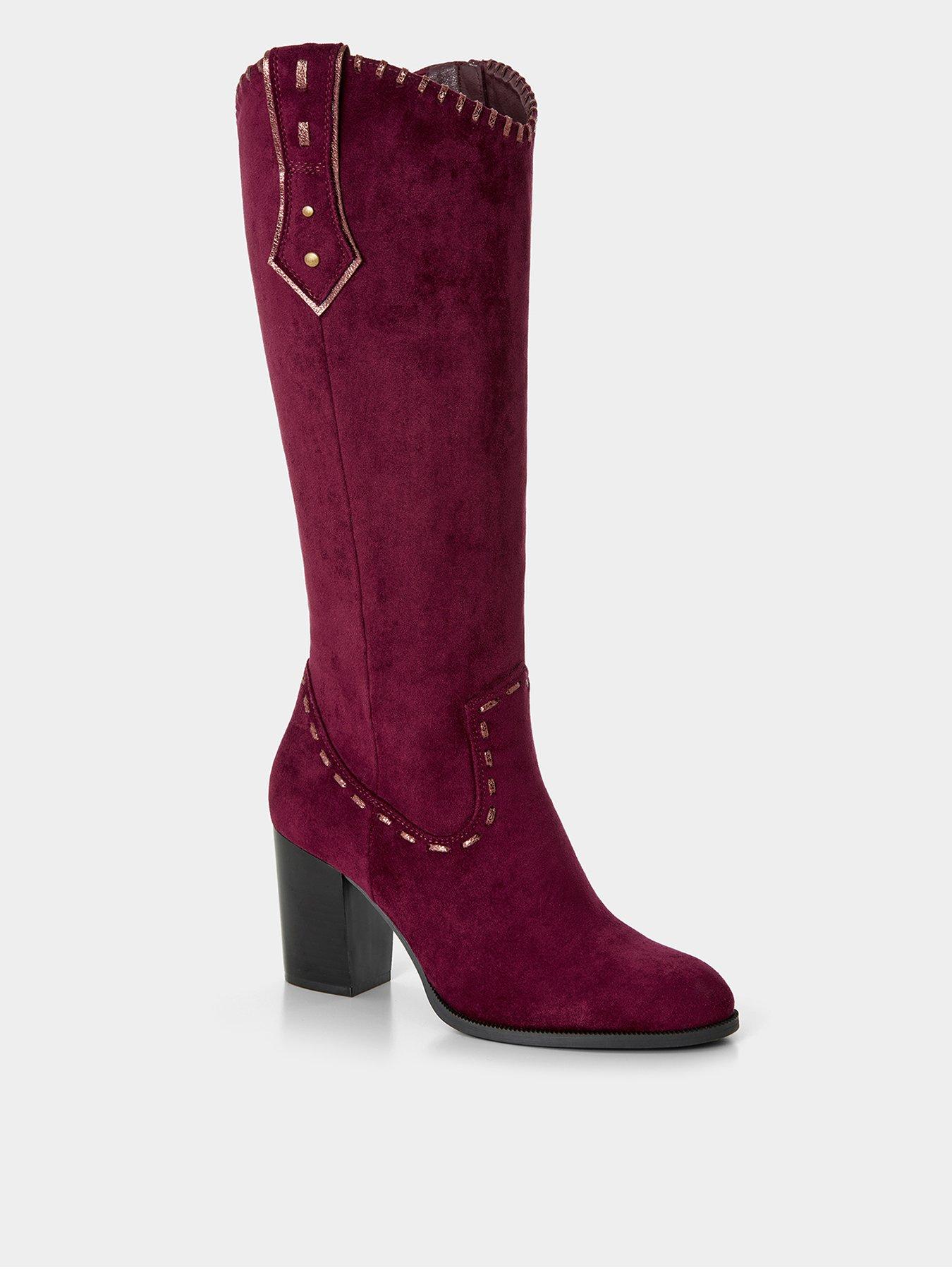  image of joe-browns-suede-western-calf-boot-pink