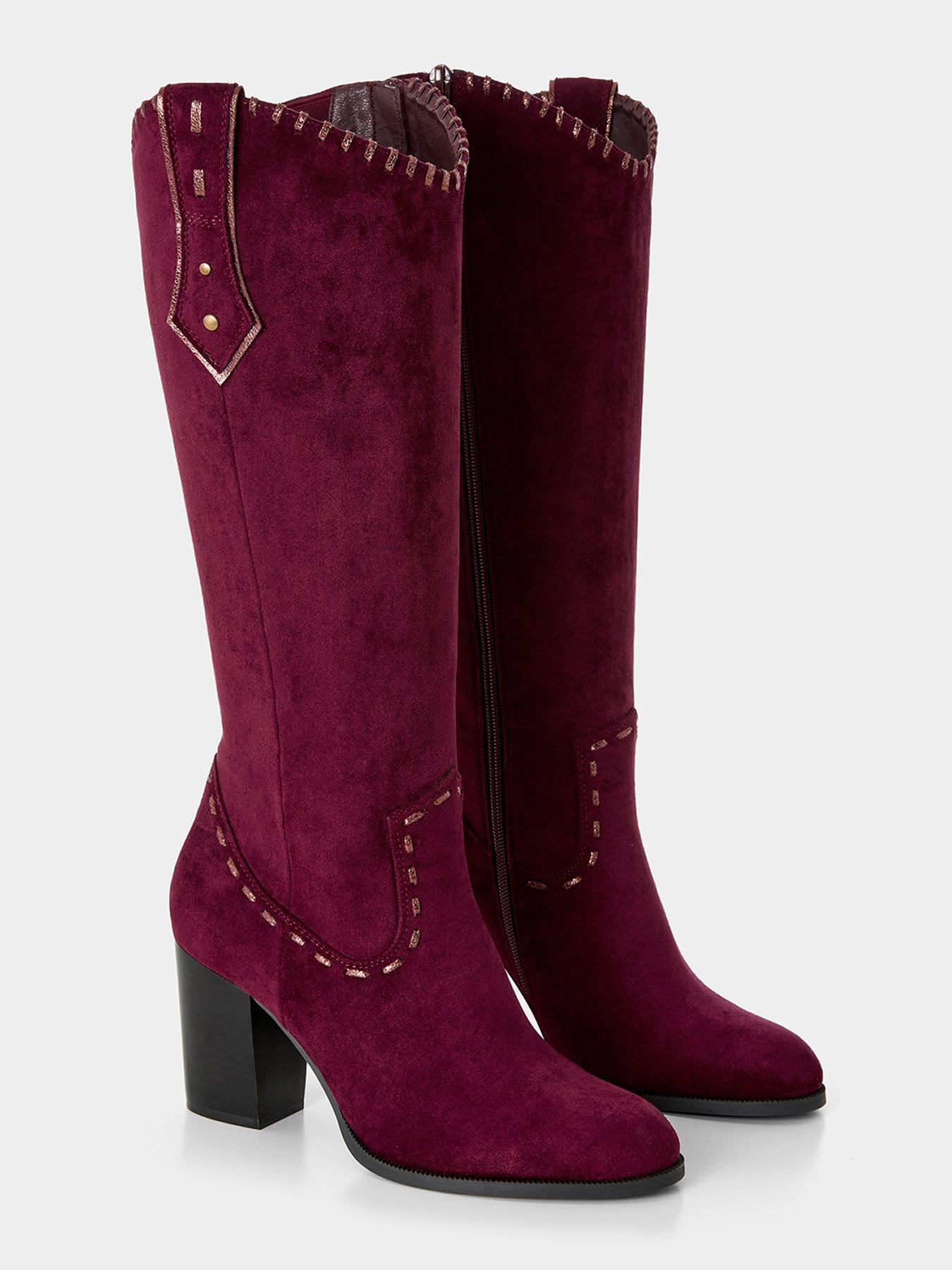  image of joe-browns-suede-western-calf-boot-pink