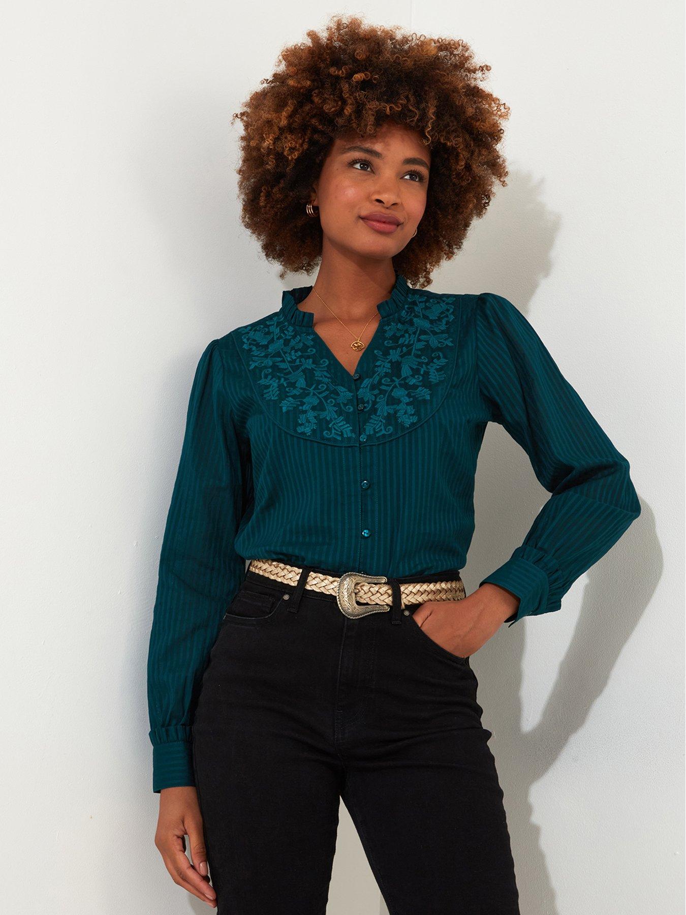  image of joe-browns-embroidered-blouse-green