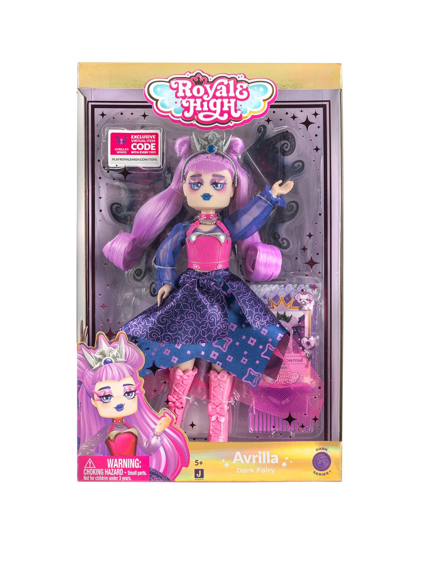  image of royale-high-9-avrilla-the-dark-fairy-fashion-doll-fairy-journal-comb-and-virtual-item-code-included