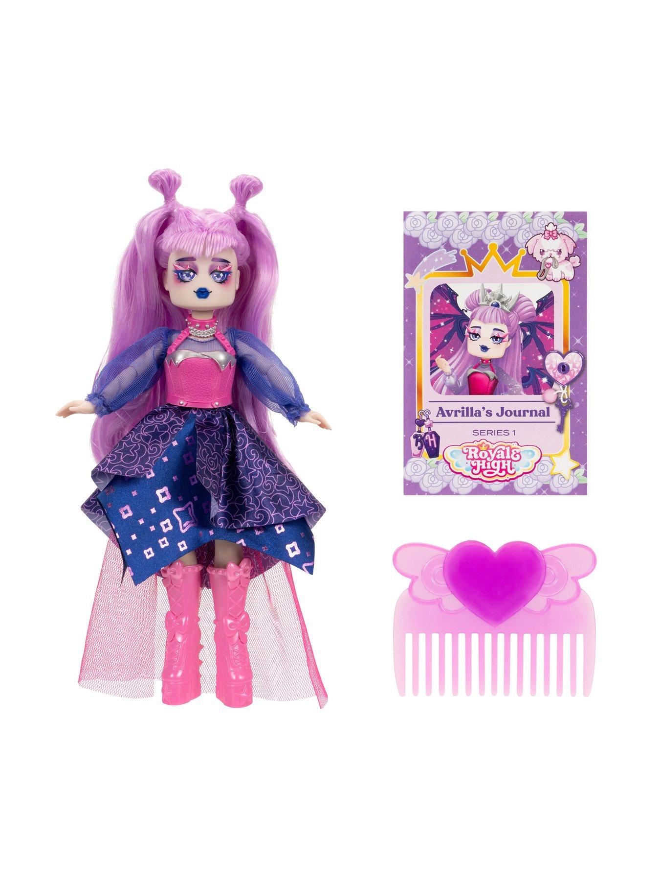  image of royale-high-9-avrilla-the-dark-fairy-fashion-doll-fairy-journal-comb-and-virtual-item-code-included
