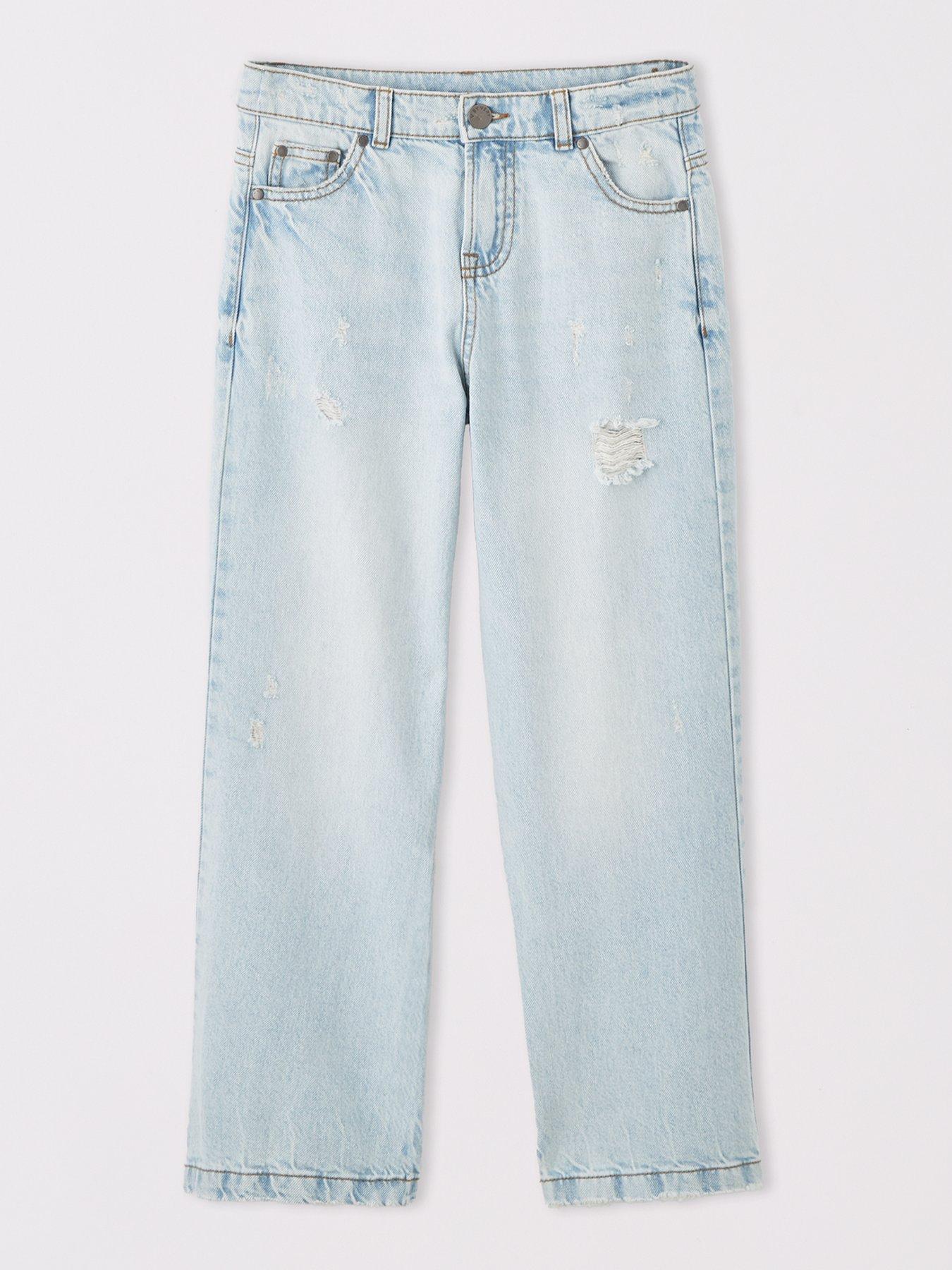 V by Very Girls Wide Leg Denim Jean - Blue