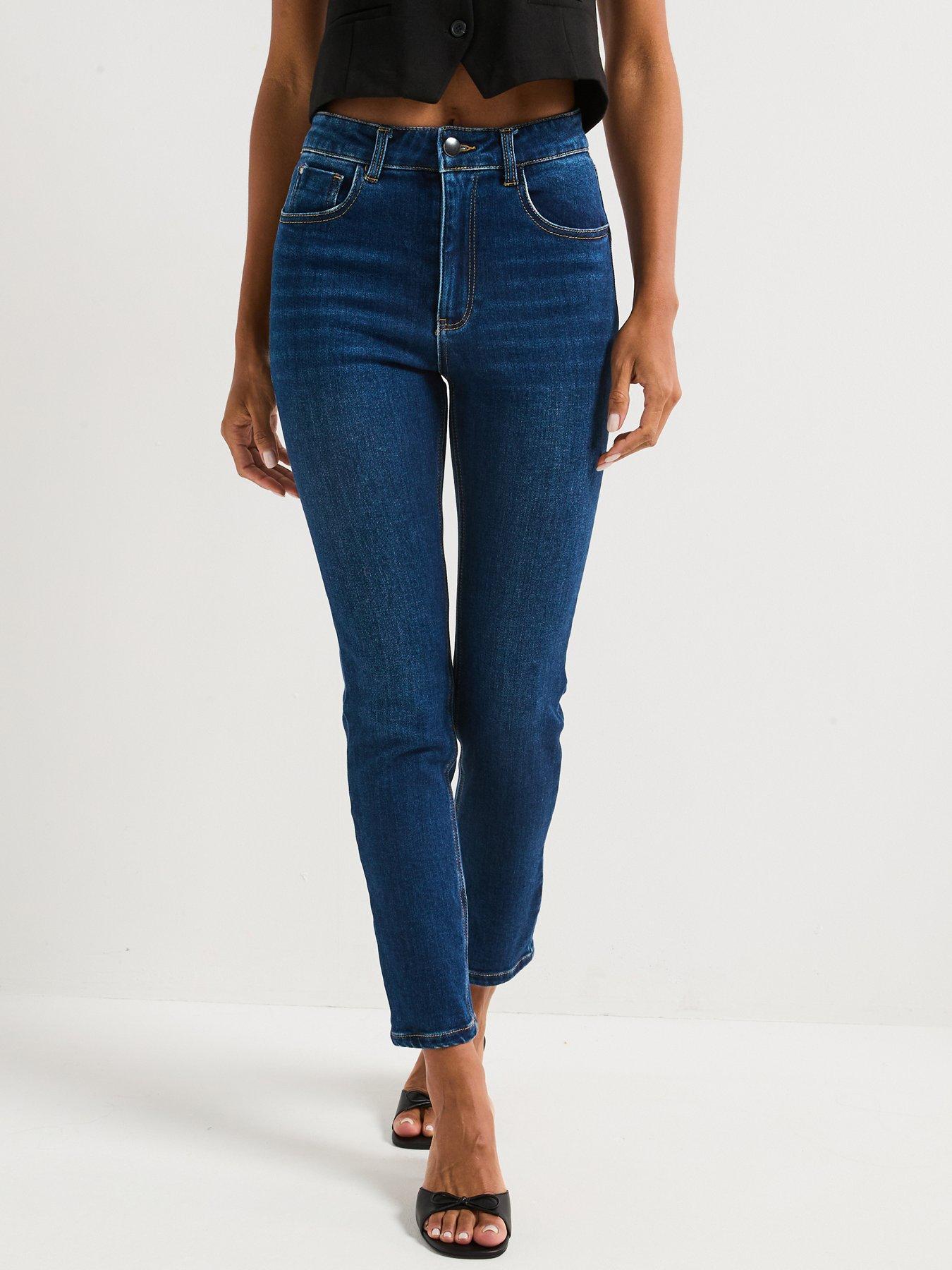 undefined Slim Sculpt Ankle Jeans - Dark Wash