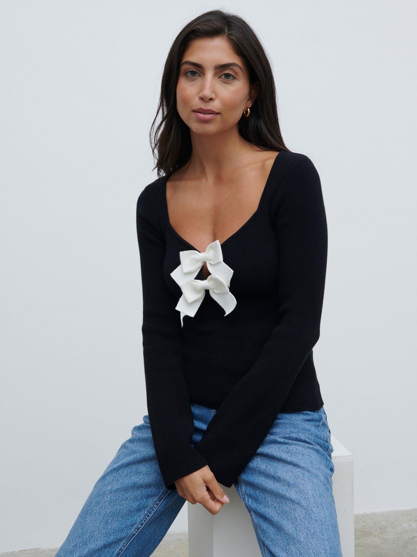 Anna Bow Knit Top