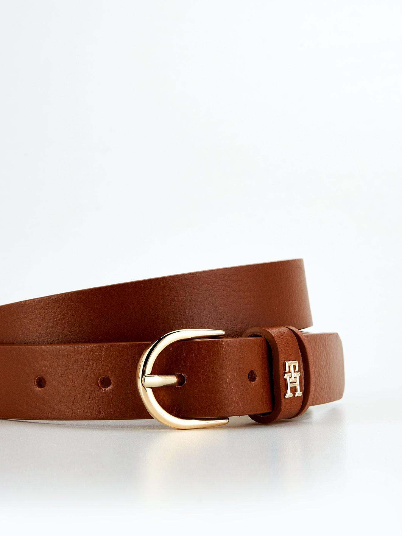 Image 2 of 4 of Tommy Hilfiger Monogram Leather Belt - Brown
