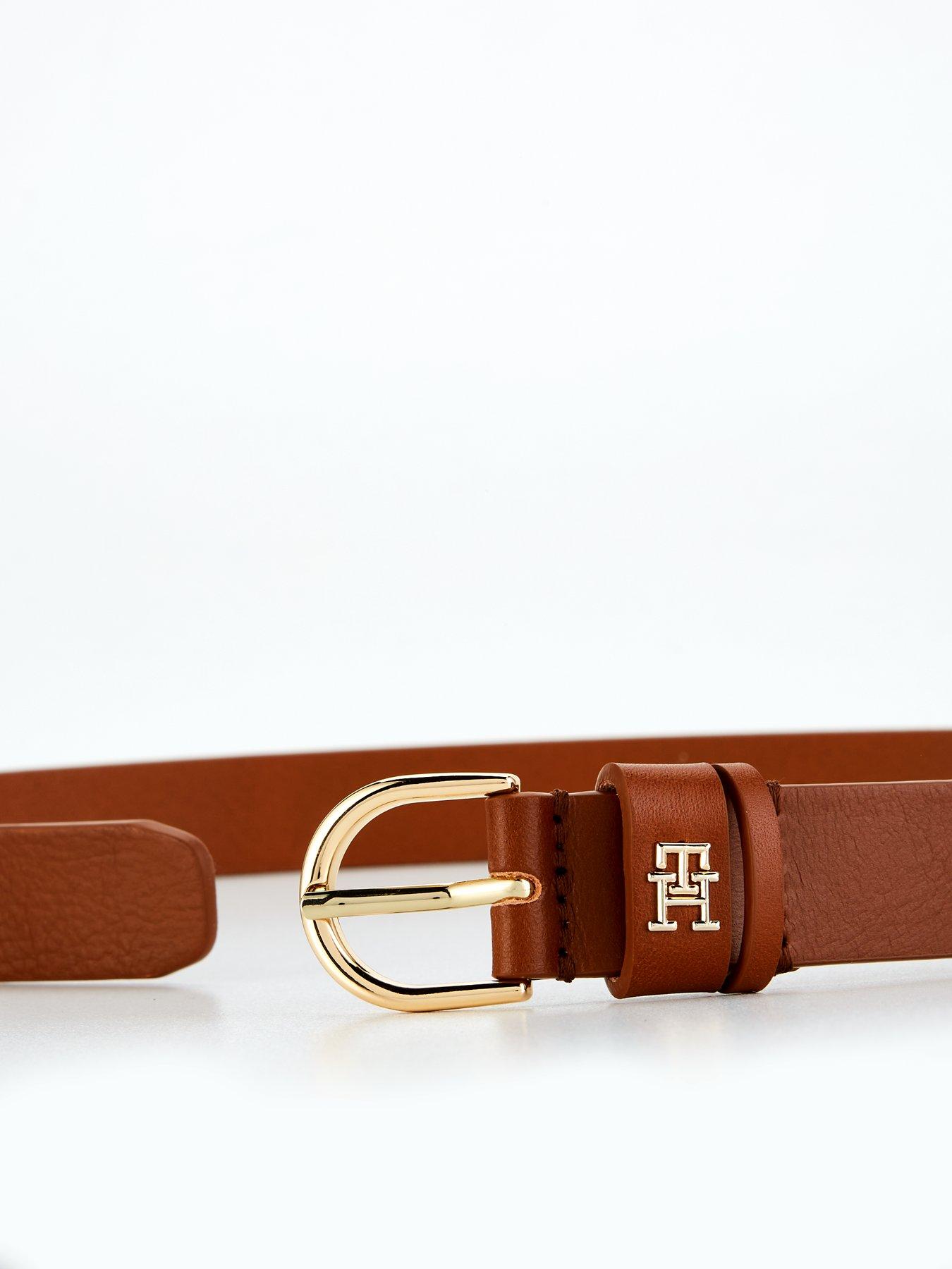 Image 4 of 4 of Tommy Hilfiger Monogram Leather Belt - Brown