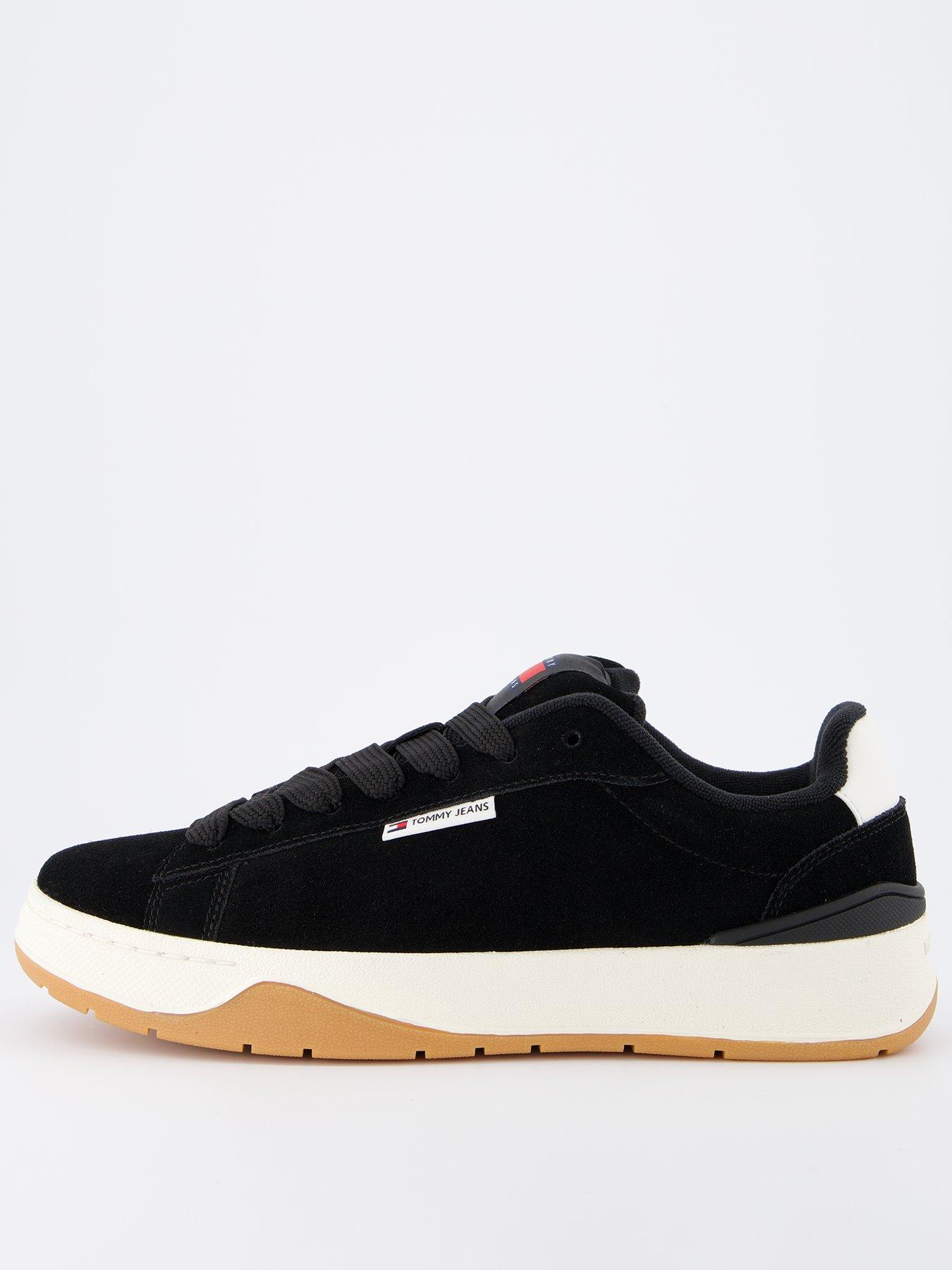  image of tommy-jeans-skate-suede-trainers-black