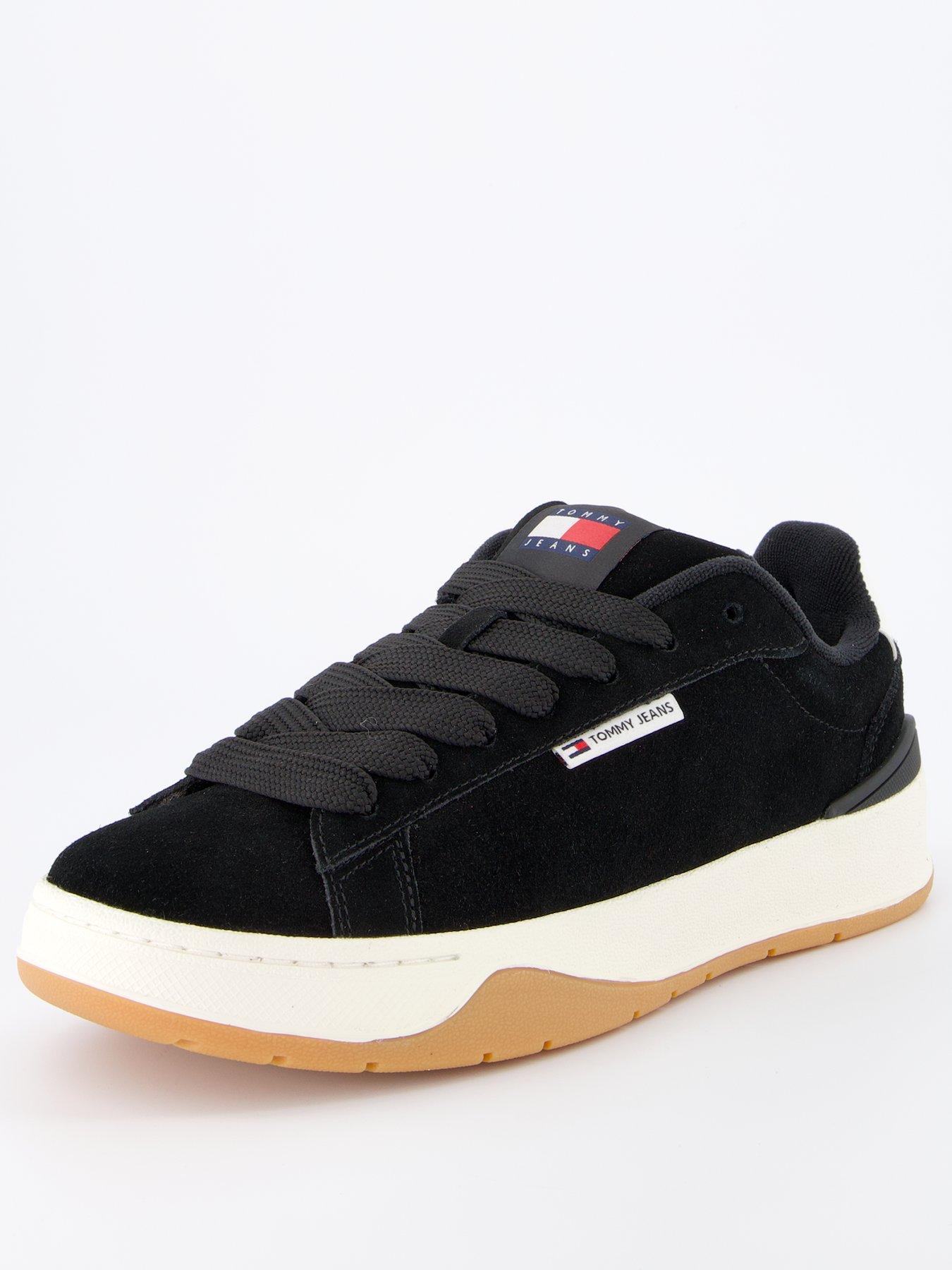  image of tommy-jeans-skate-suede-trainers-black