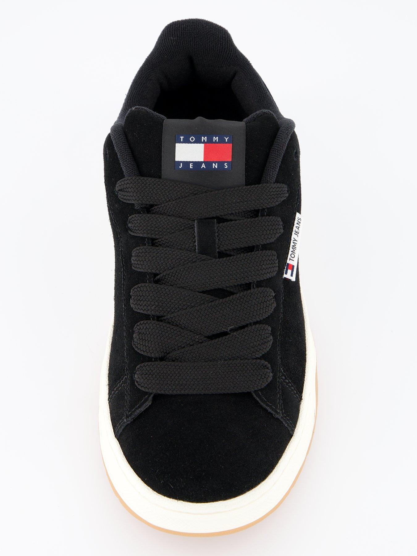  image of tommy-jeans-skate-suede-trainers-black