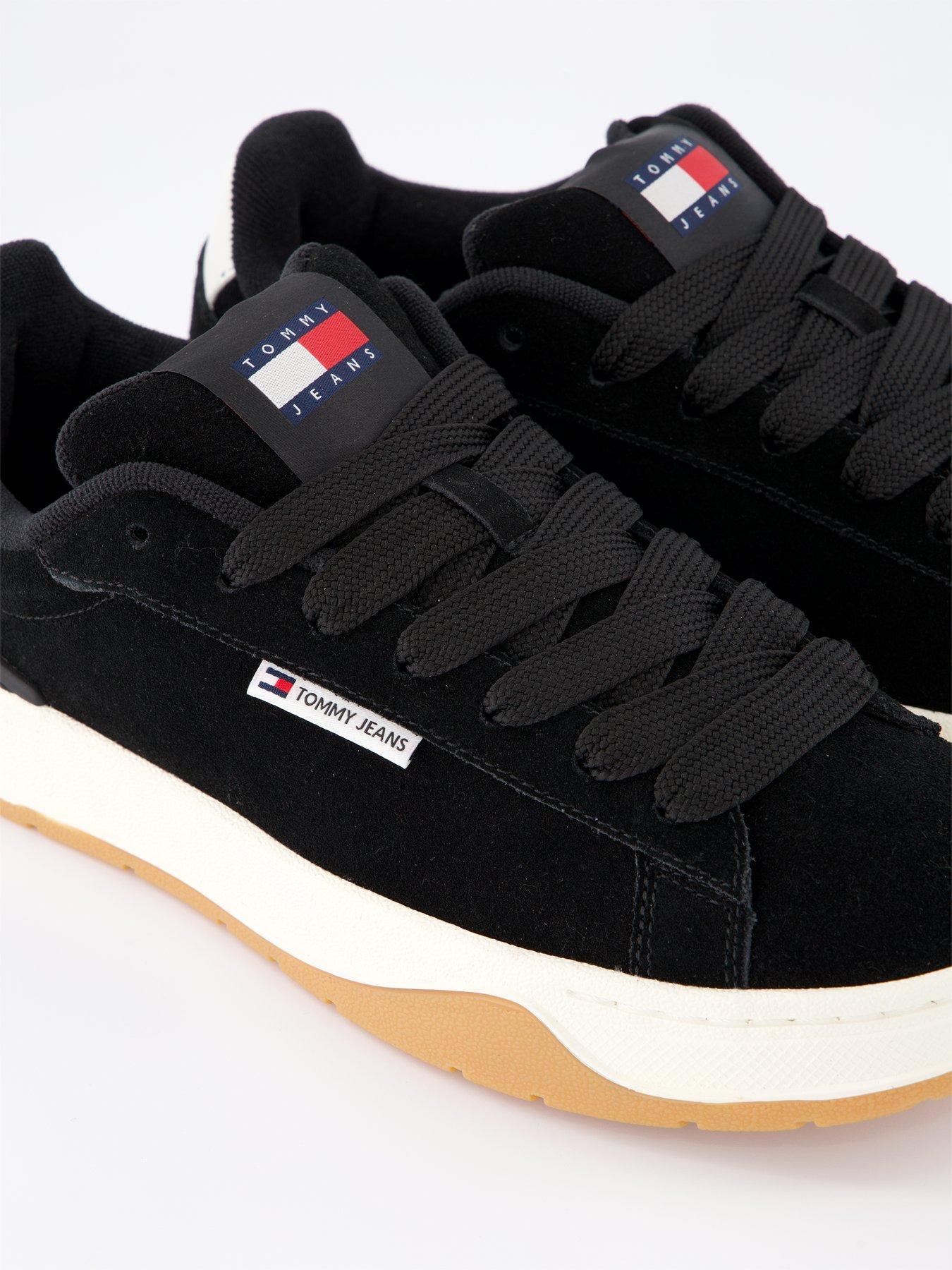  image of tommy-jeans-skate-suede-trainers-black