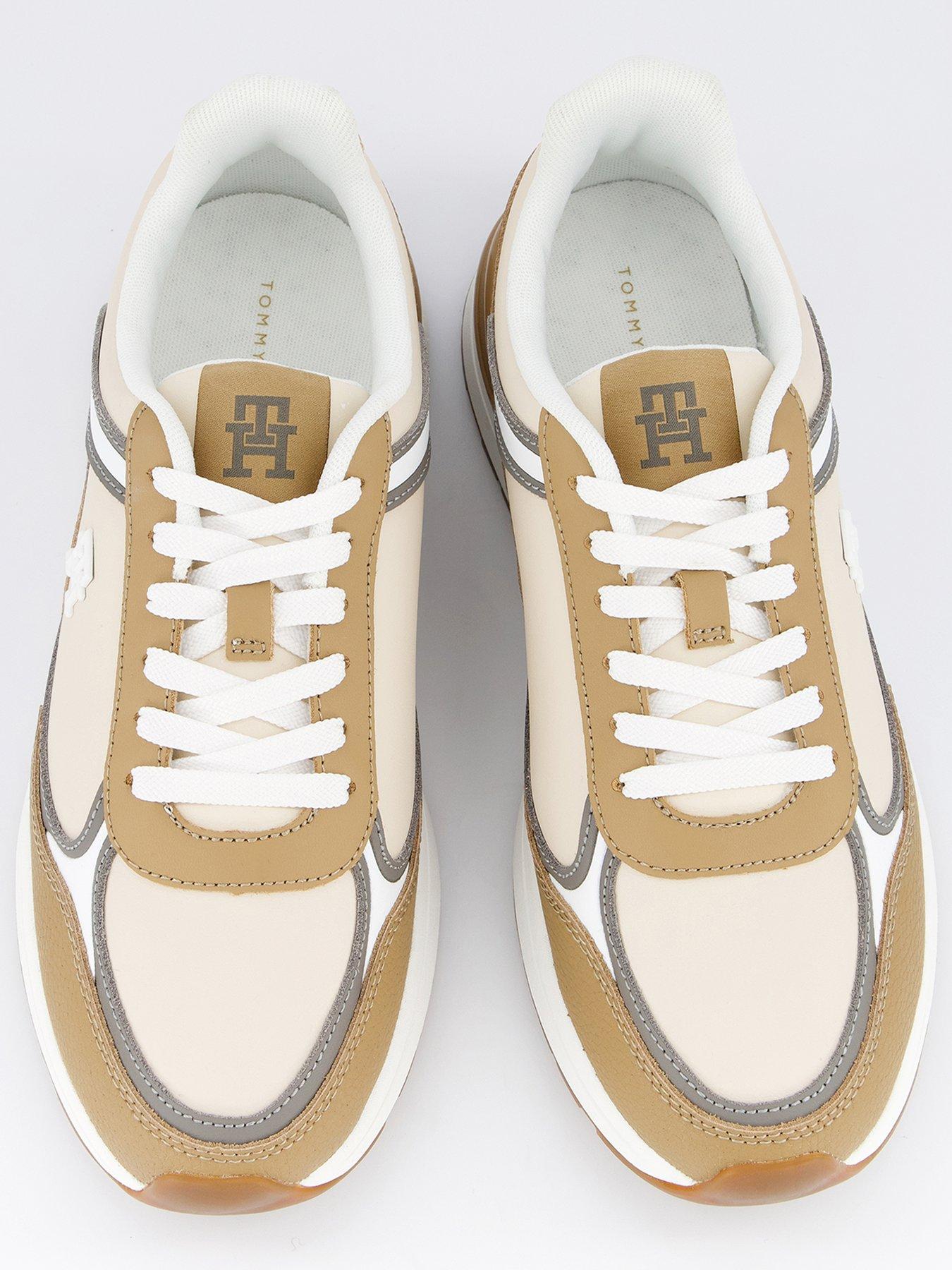  image of tommy-hilfiger-leather-runner-trainer-beige