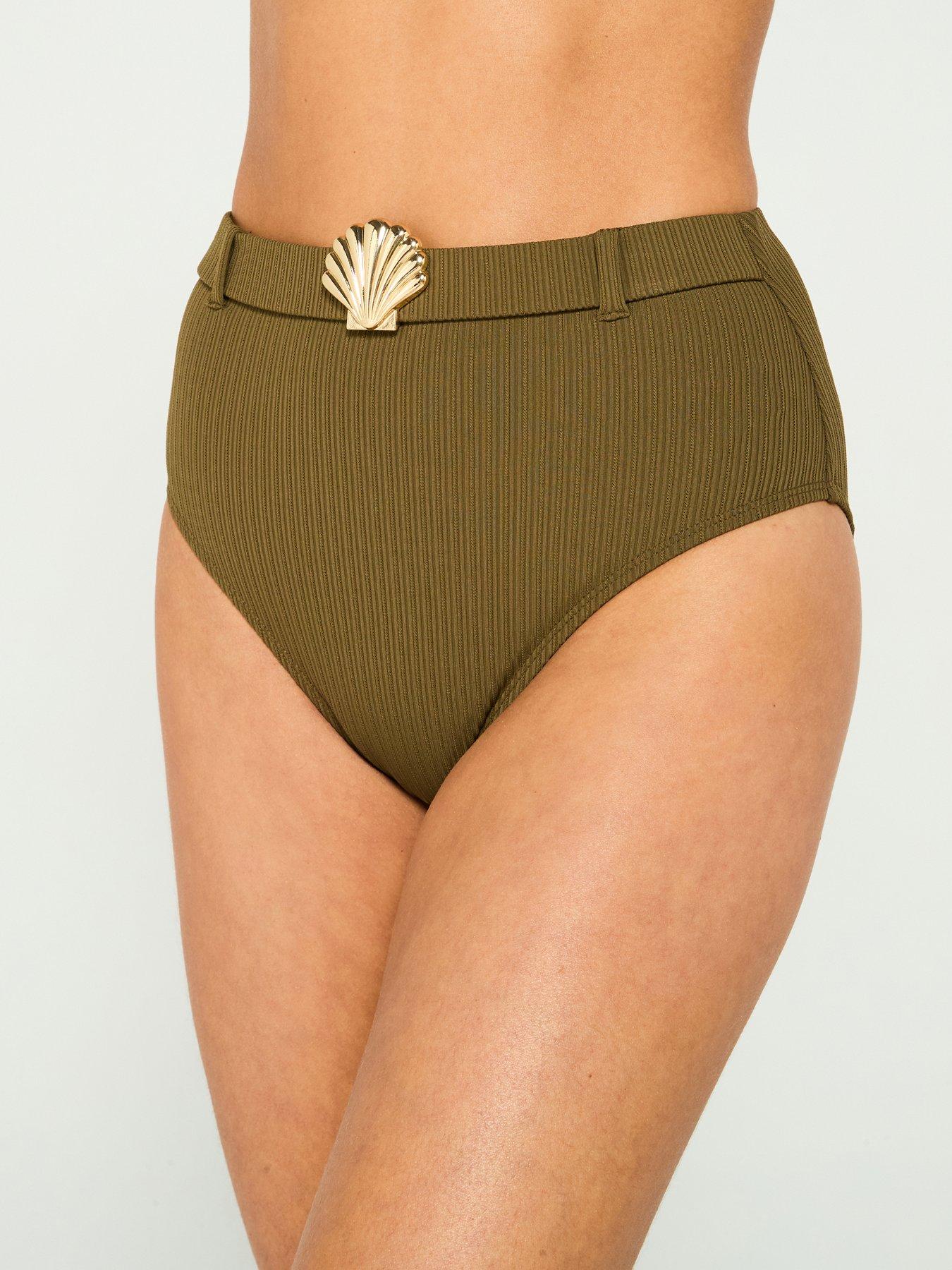 undefined Ribbed Shell Detail High Waisted Brief