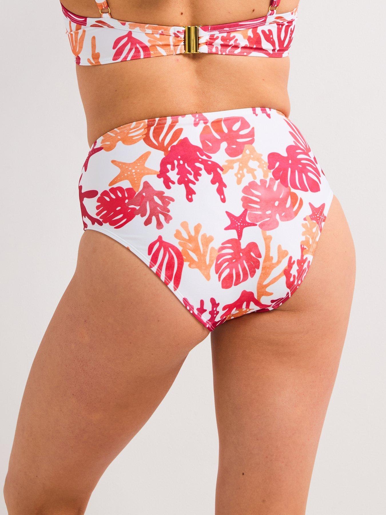  image of v-by-very-twist-detail-high-waisted-brief-print
