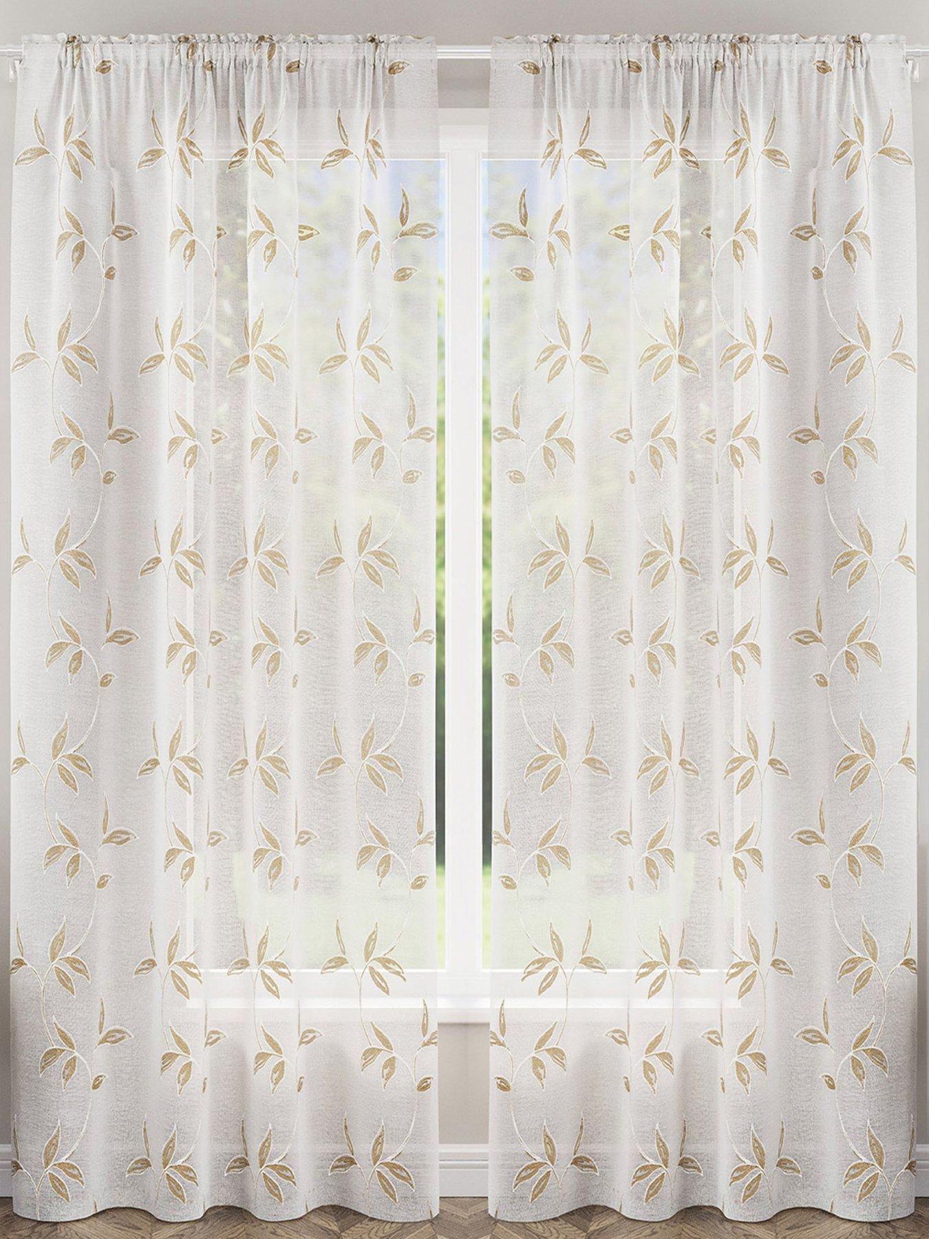Image 1 of 3 of The Very Collection Floral Trail Slot Top Voile Pair