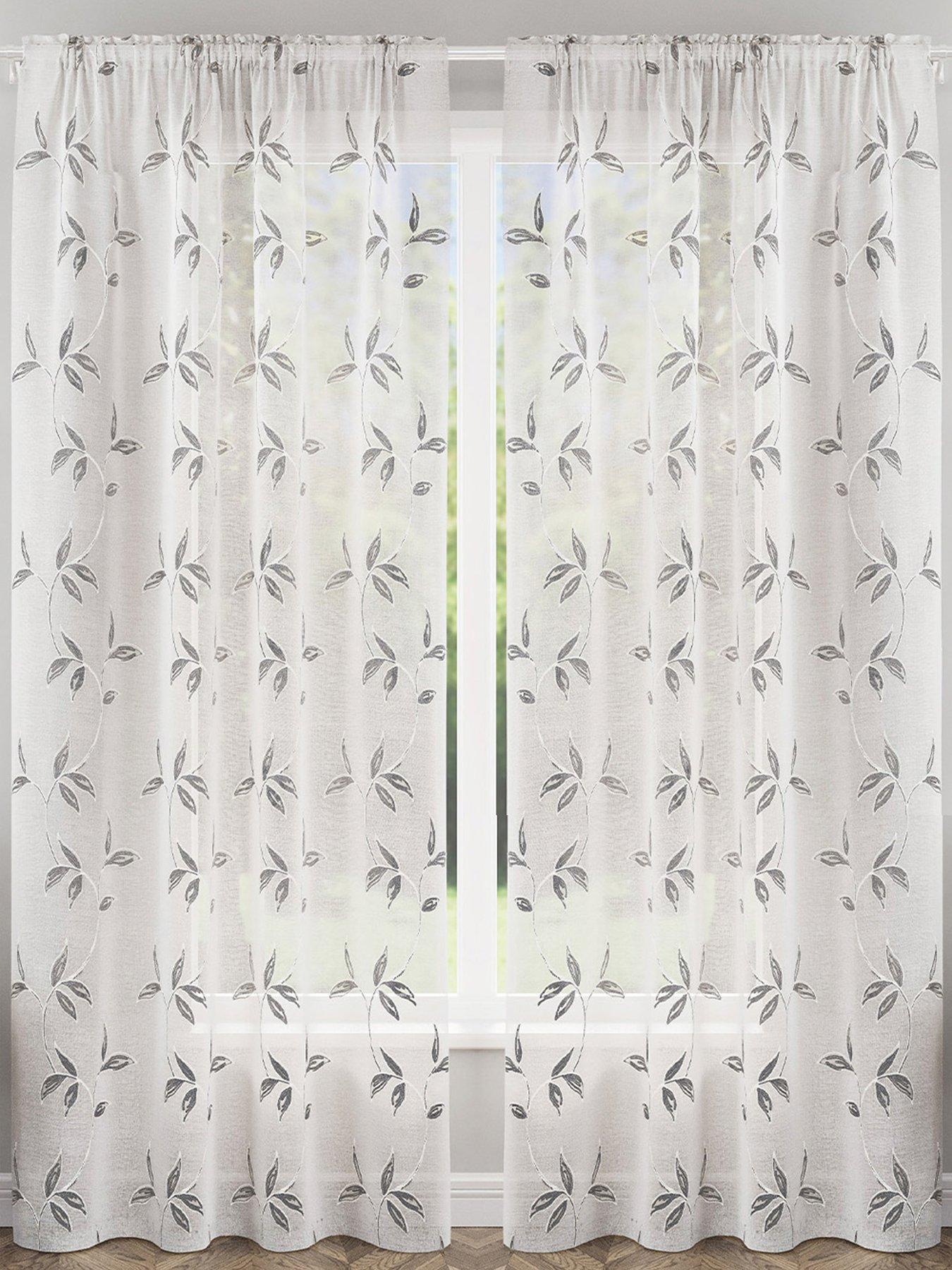 The Very Collection Floral Trail Slot Top Voile Pair