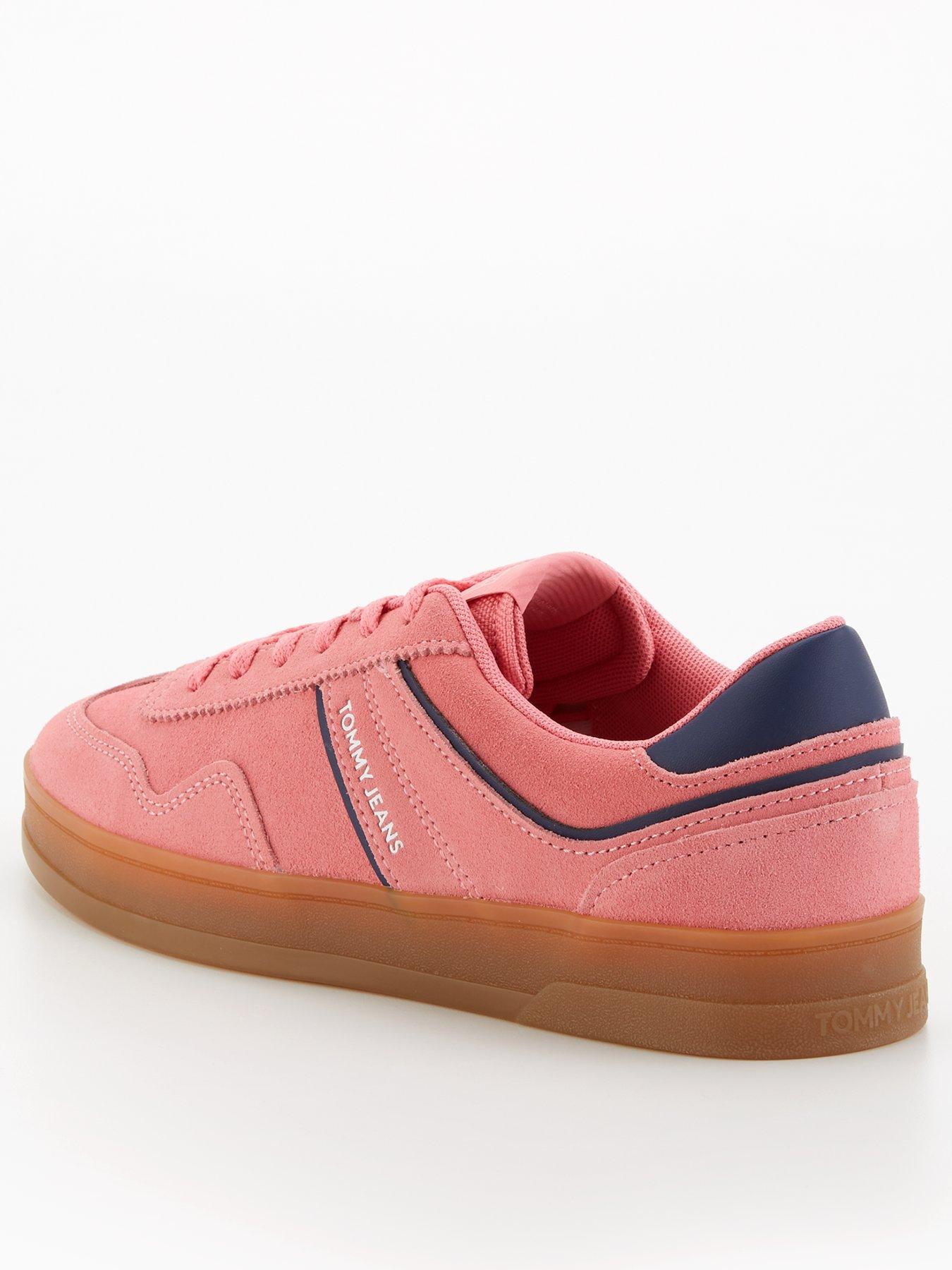  image of tommy-jeans-greenwich-suede-trainer-preppy-pink