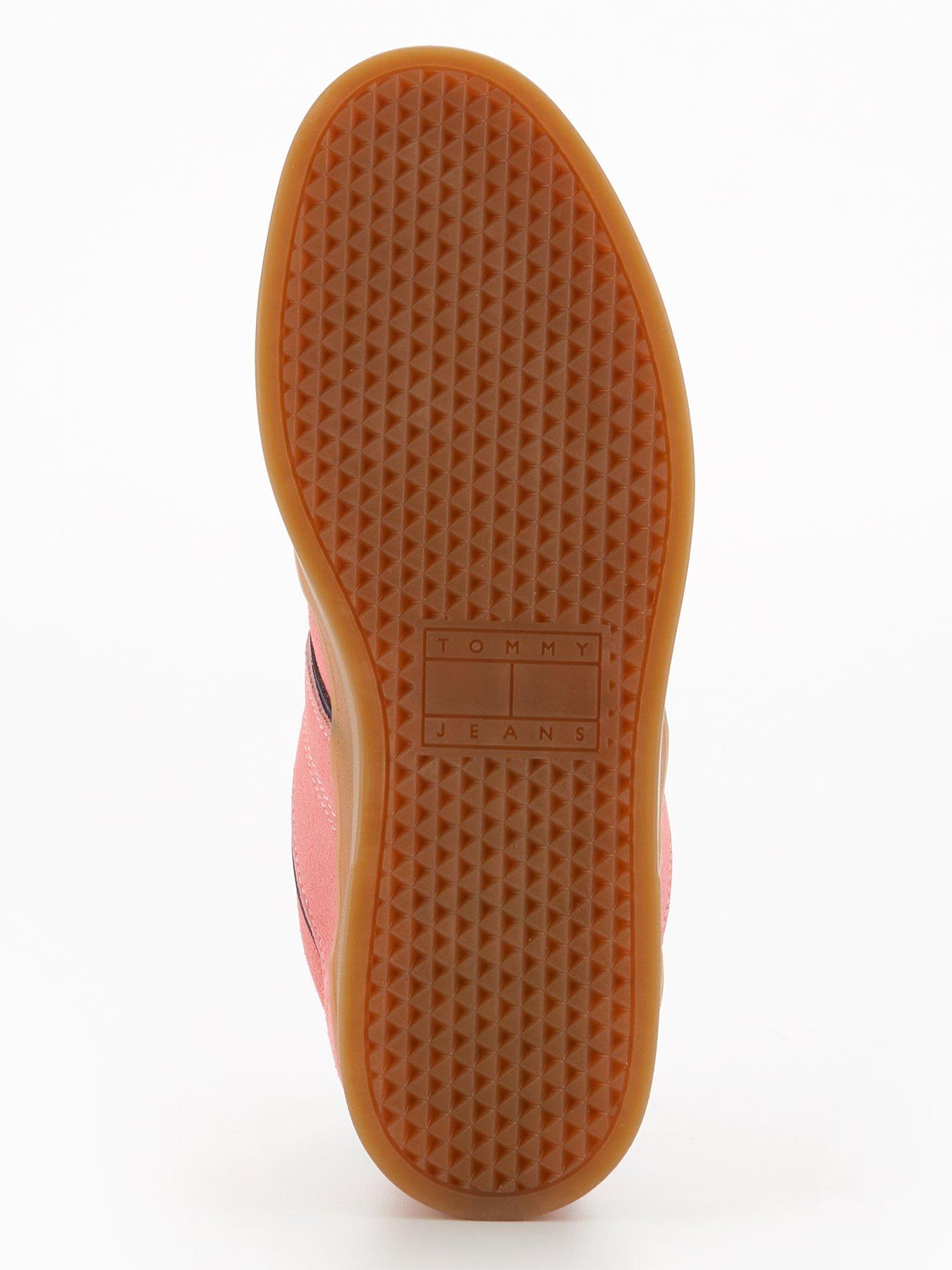  image of tommy-jeans-greenwich-suede-trainer-preppy-pink