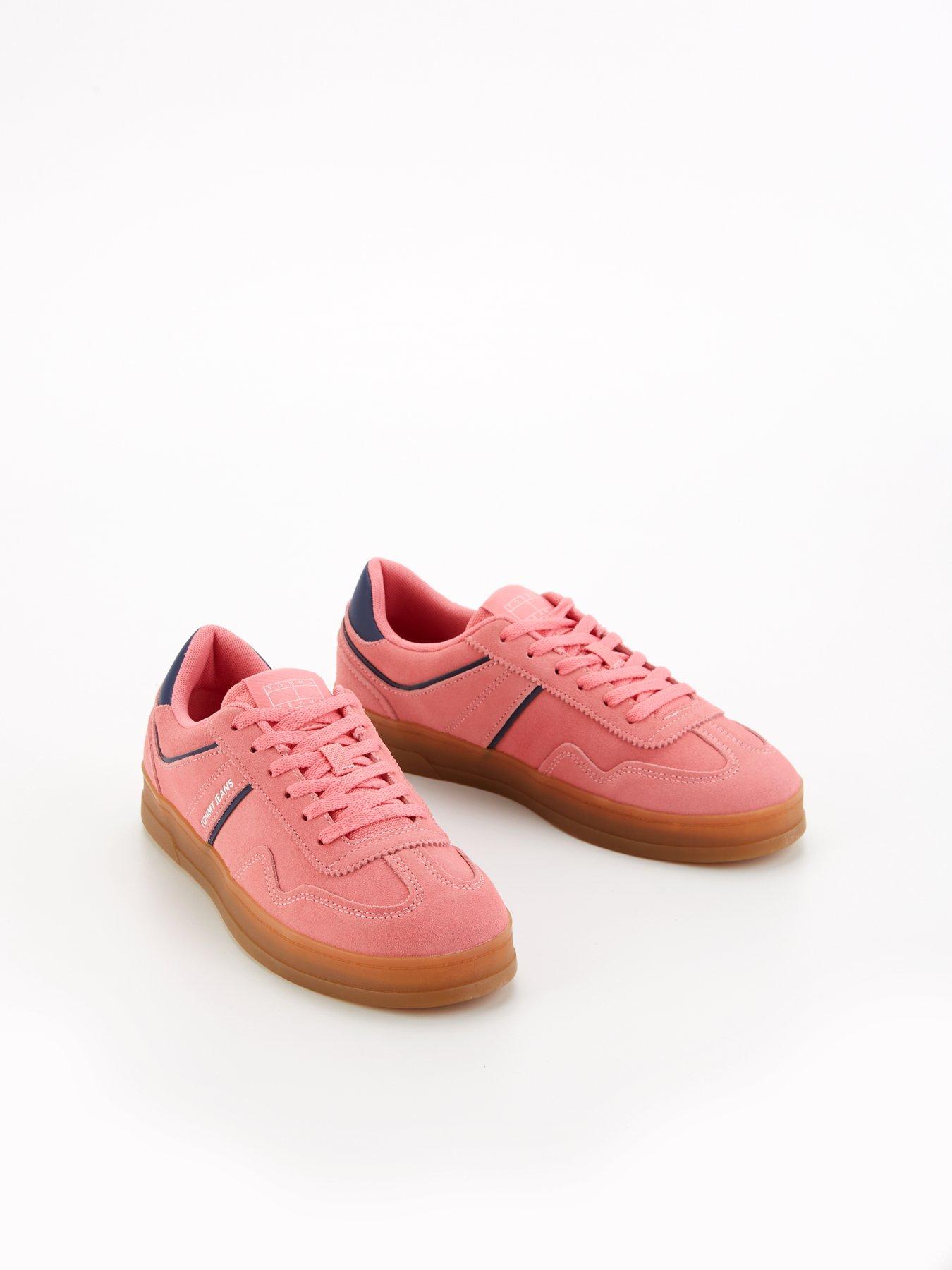  image of tommy-jeans-greenwich-suede-trainer-preppy-pink