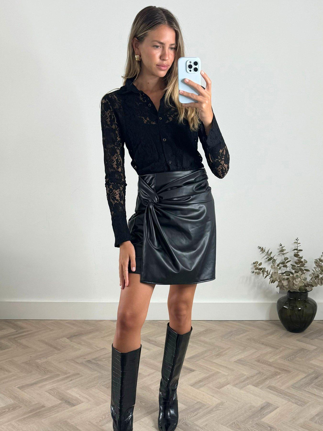 Black leather skirt littlewoods hotsell