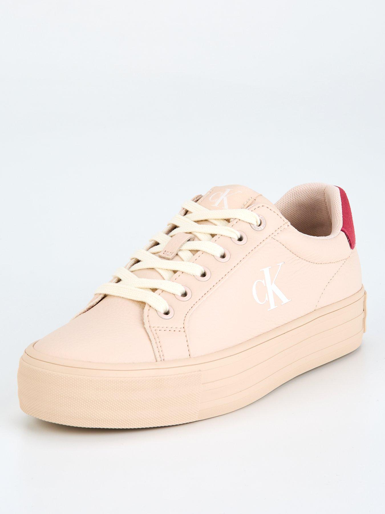  image of calvin-klein-jeans-bold-flatform-leather-trainer-pink