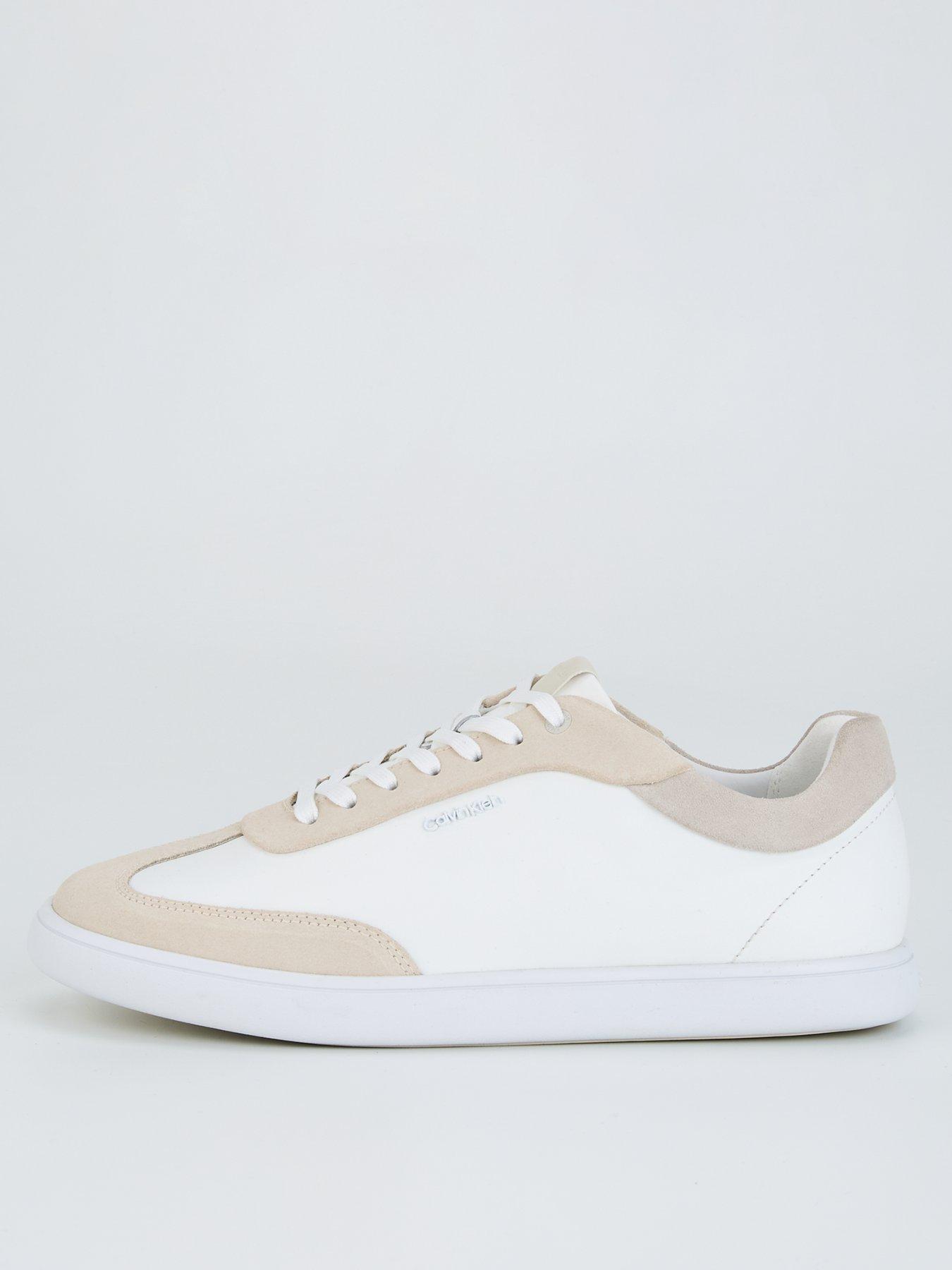  image of calvin-klein-cupsole-leather-lace-up-trainer-white