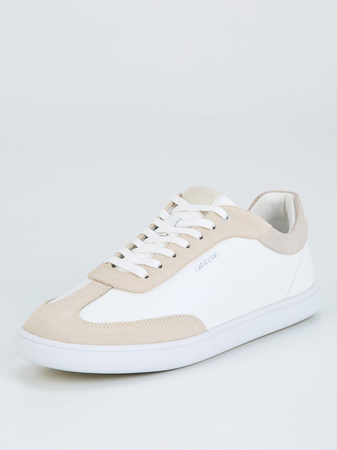  image of calvin-klein-cupsole-leather-lace-up-trainer-white