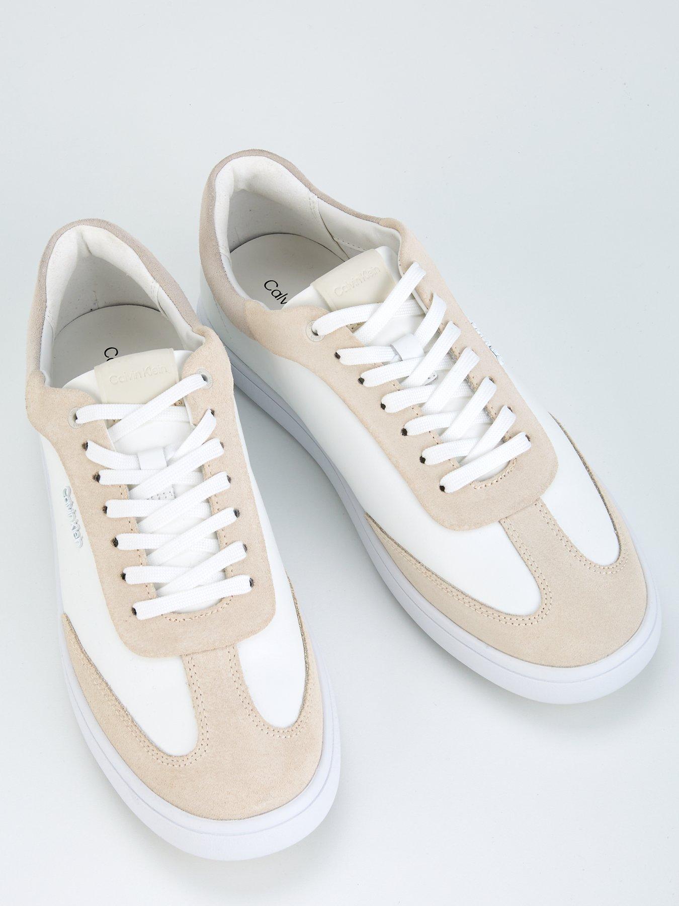  image of calvin-klein-cupsole-leather-lace-up-trainer-white