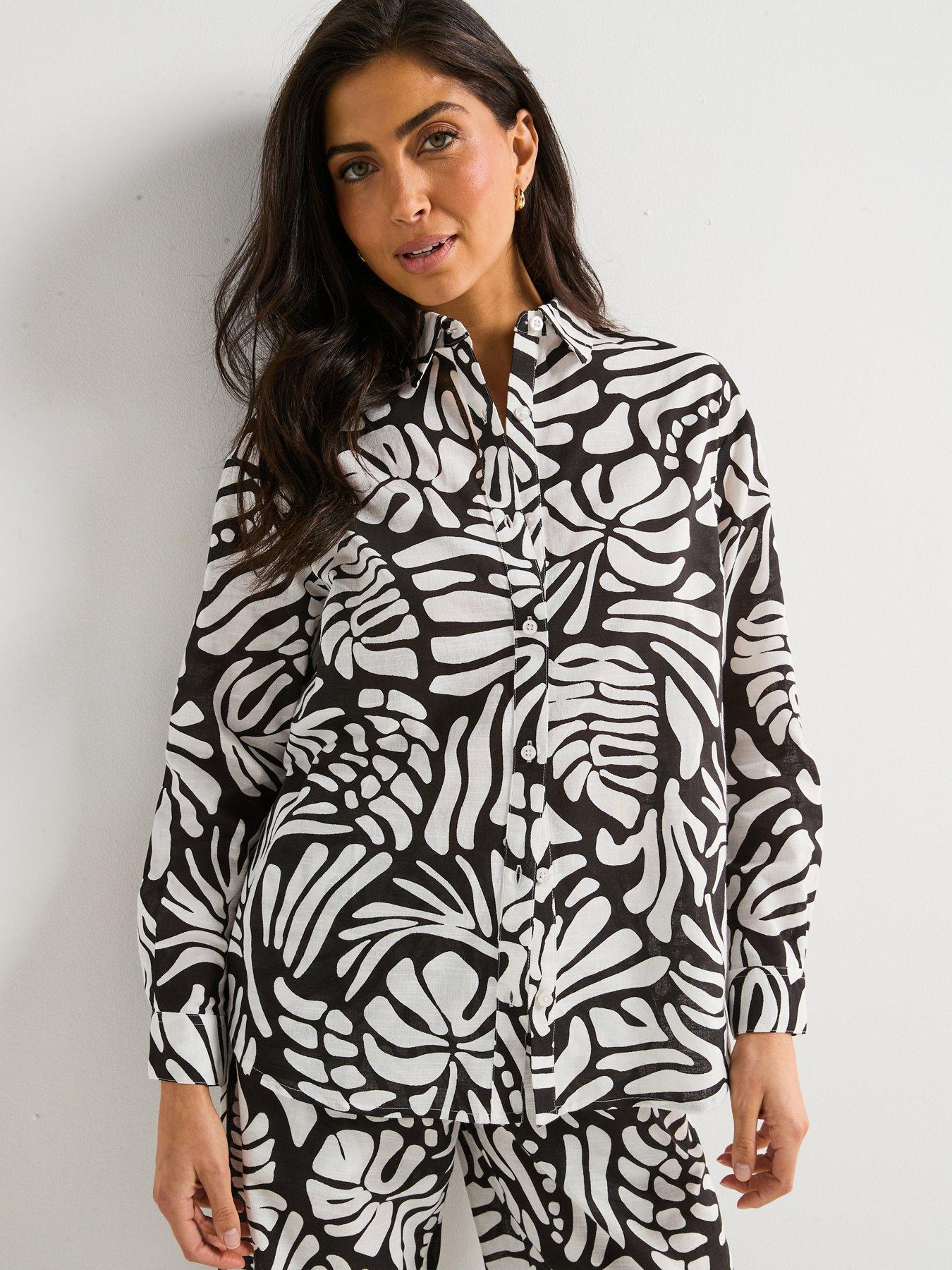 undefined Oversized Printed Co Ord Shirt - Print