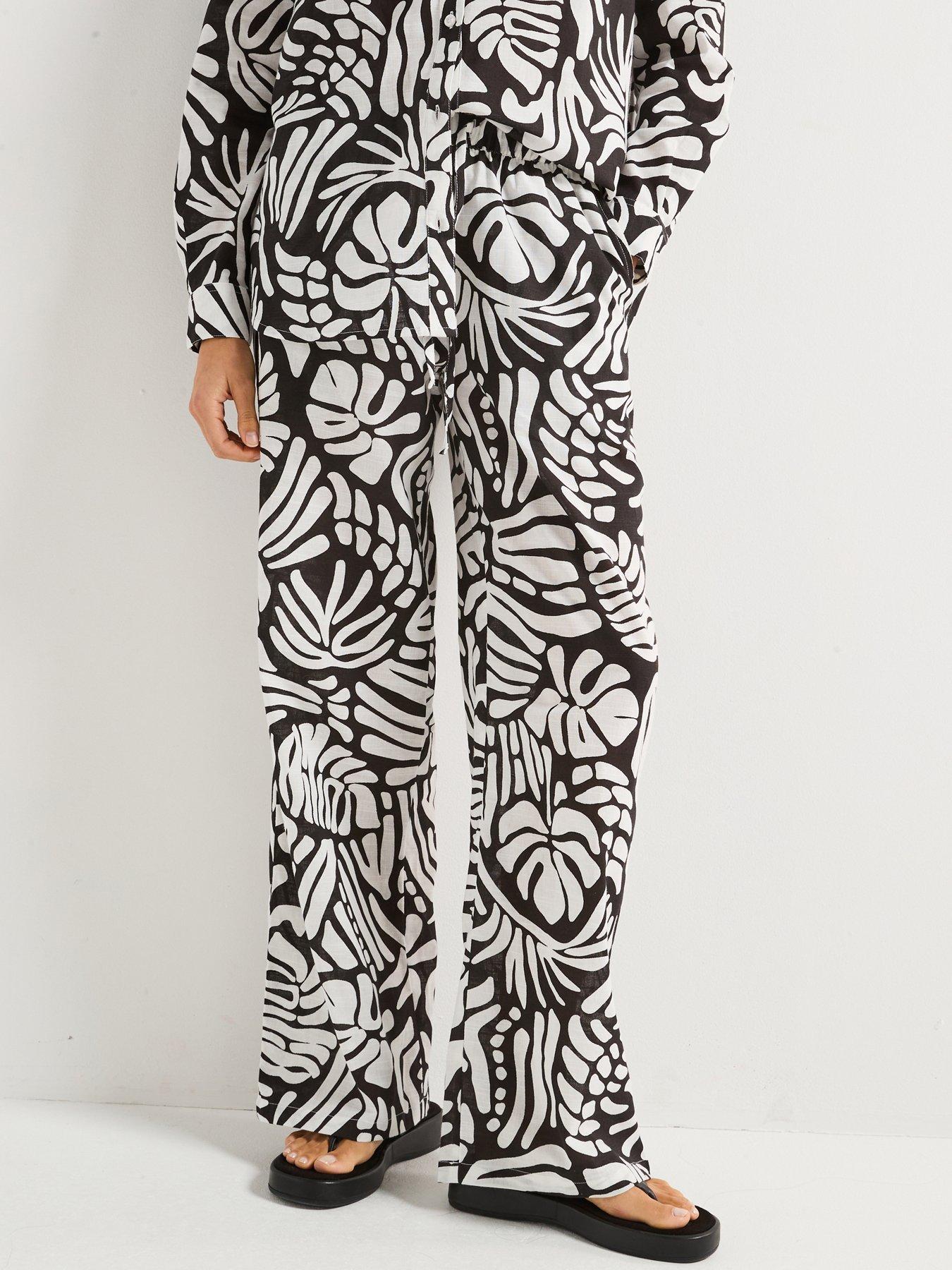  image of v-by-very-printed-co-ord-beach-trouser-print